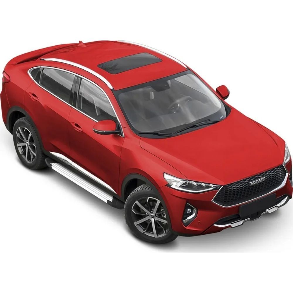 Боковые подножки Haval F7 с 2024 площадка Silver