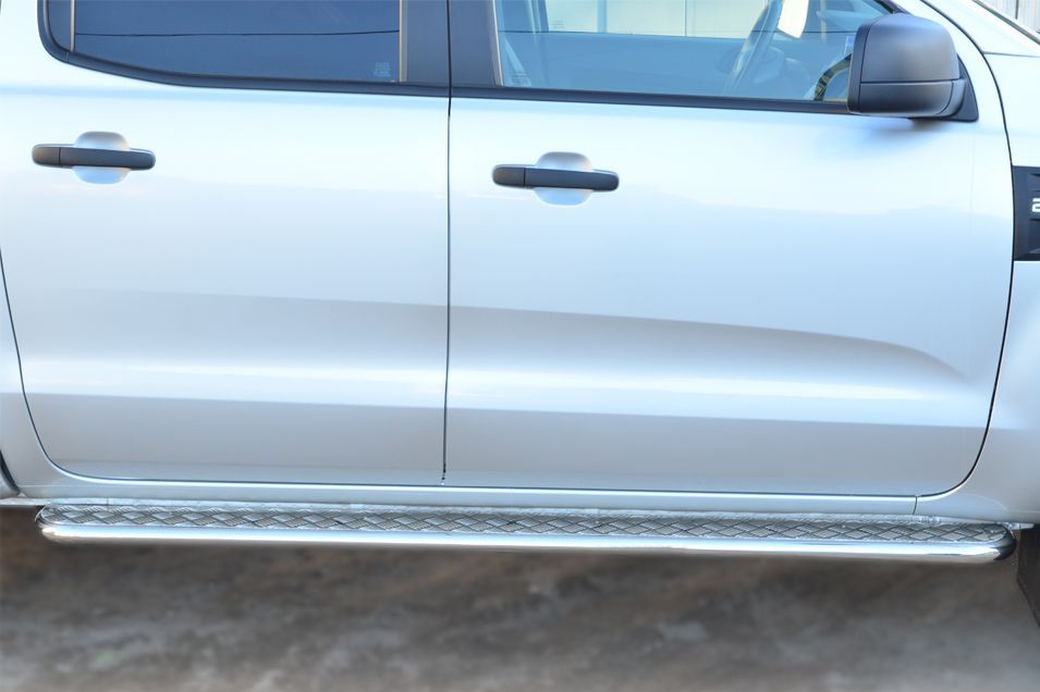 Ford Ranger 2012 Пороги труба d42 с листом (Лист алюм, проф нерж) (Вариант 1) FRL-001300 Ford Ranger 2012 Пороги труба d42 с листом (Лист алюм, проф нерж) (Вариант 1) FRL-001300