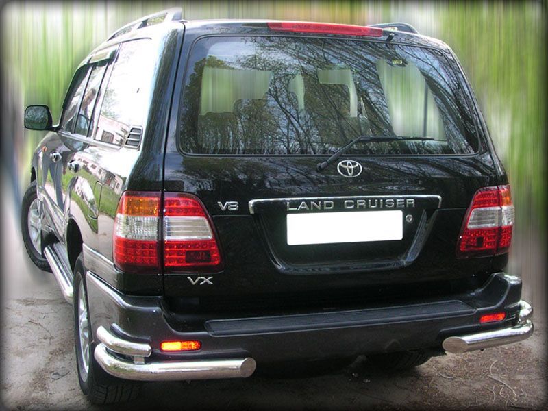 Защита заднего бампера Toyota Land Cruiser 100 с 1998-2007 уголки d-1016+60 Защита заднего бампера Toyota Land Cruiser 100 с 1998-2007 уголки d-1016+60