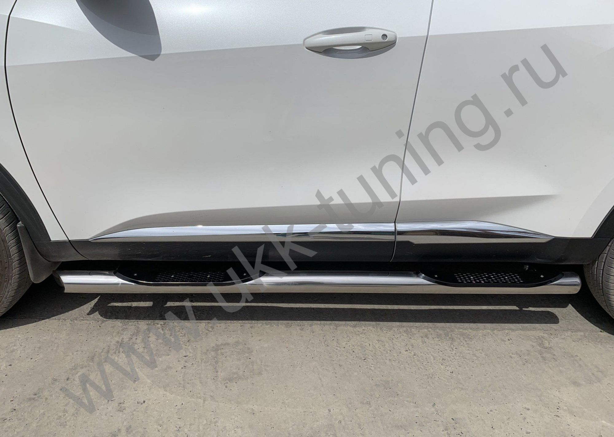 Пороги труба с проступью Haval F7 2022 Рестрайлинг Пороги труба с проступью Haval F7 2022 Рестрайлинг