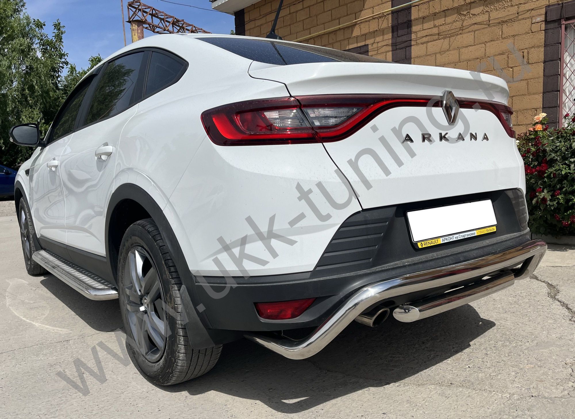 Защита заднего бампера скоба + задняя защита RENAULT Arkana с 2018 Защита заднего бампера скоба + задняя защита RENAULT Arkana с 2018