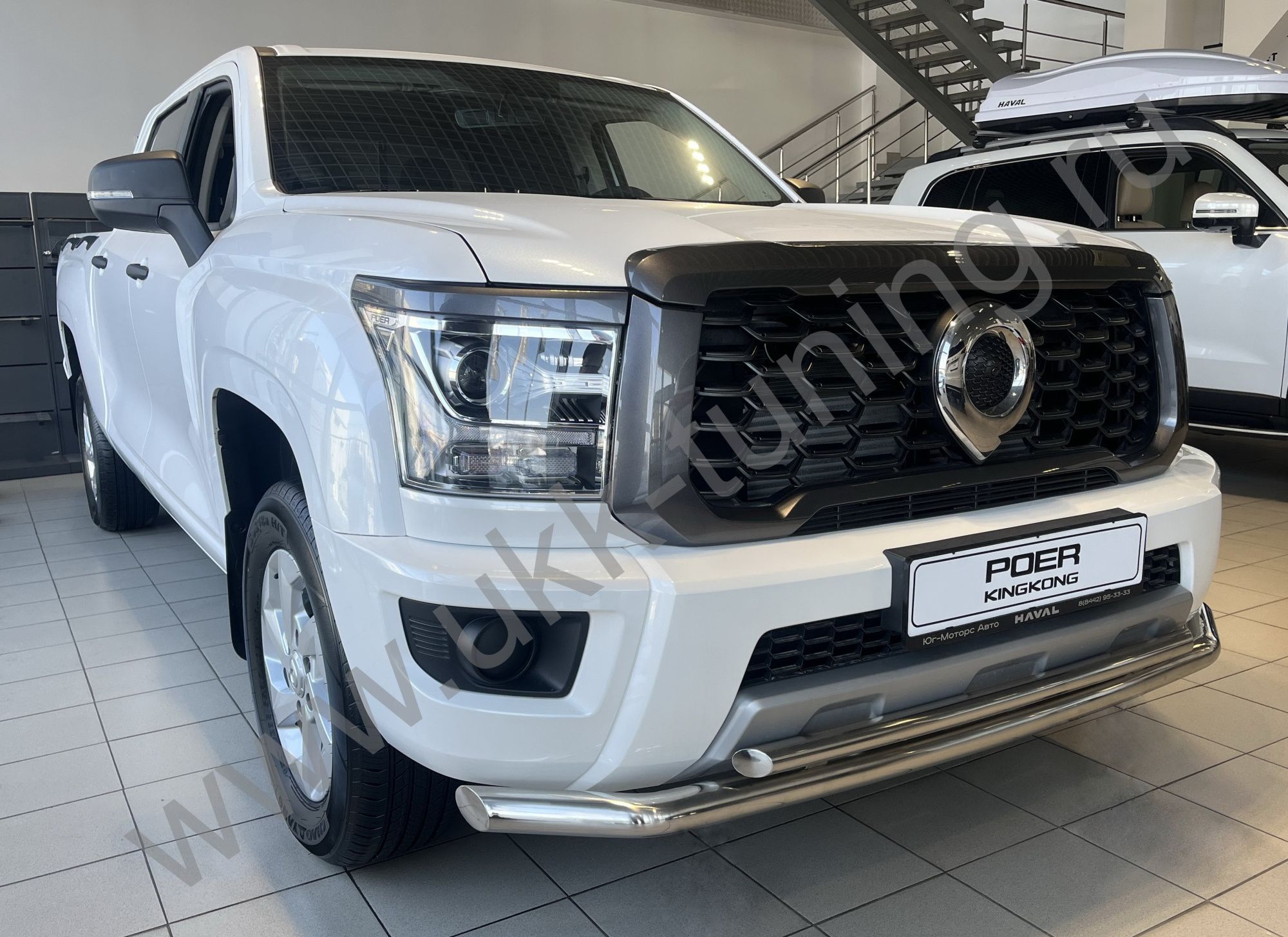 Защита переднего бампера двойная Great Wall Poer King Kong c 2023