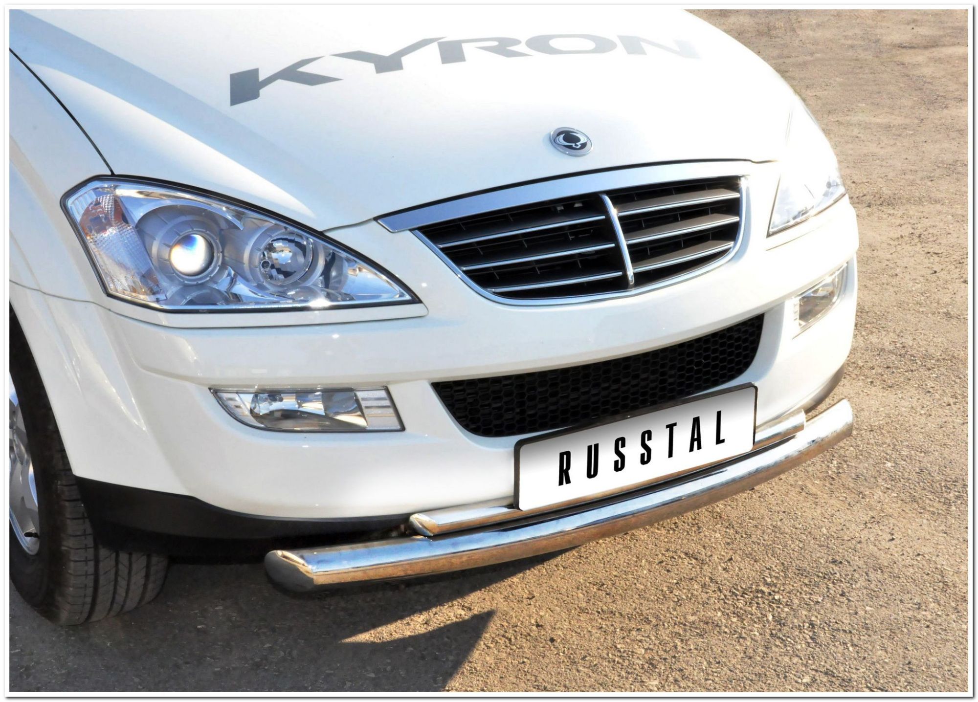 Защита переднего бампера Ssang Yong Kyron с 2007 (двойная 2)