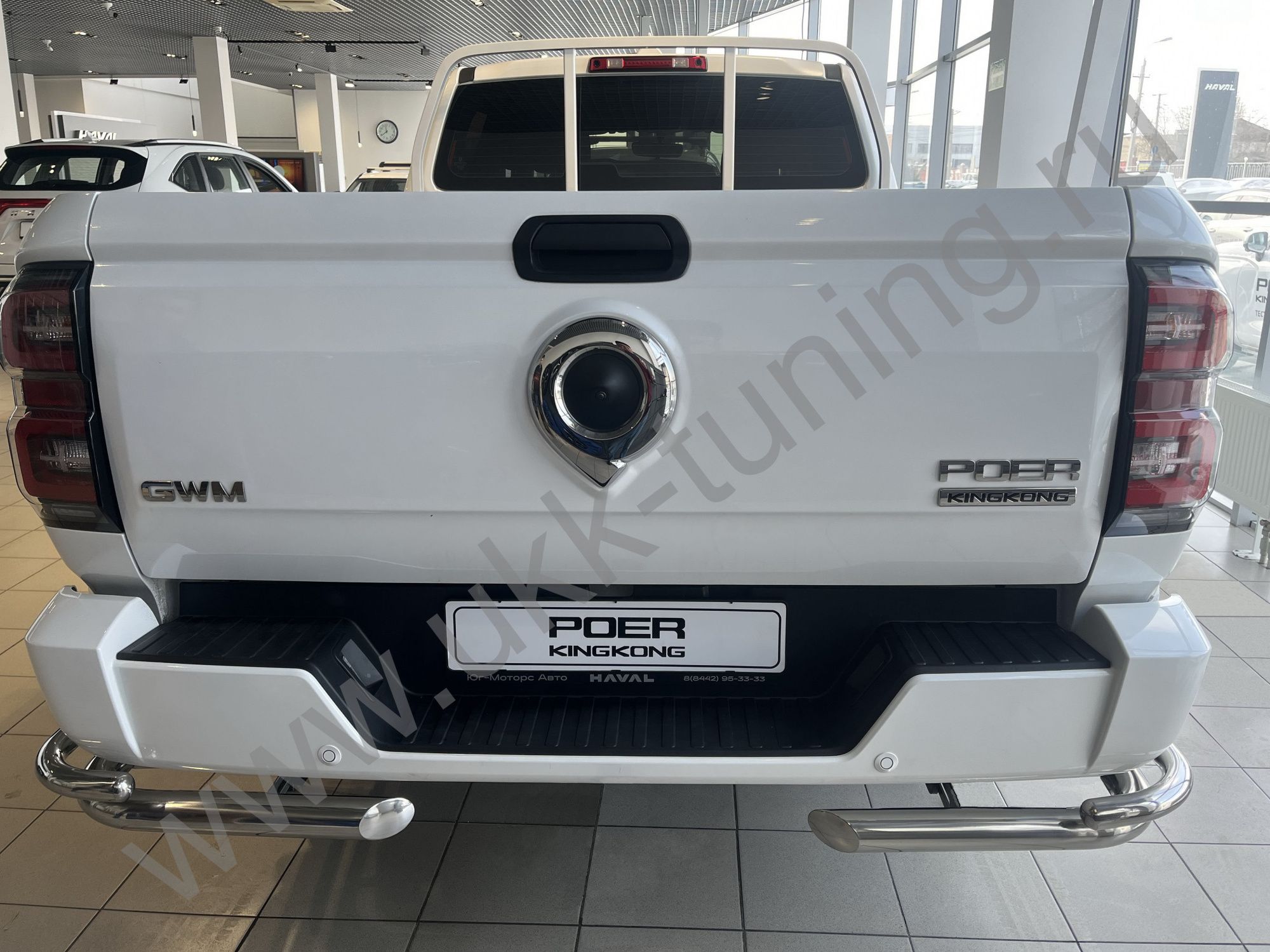Защита заднего бампера угловая двойная Great Wall Poer King Kong c 2023