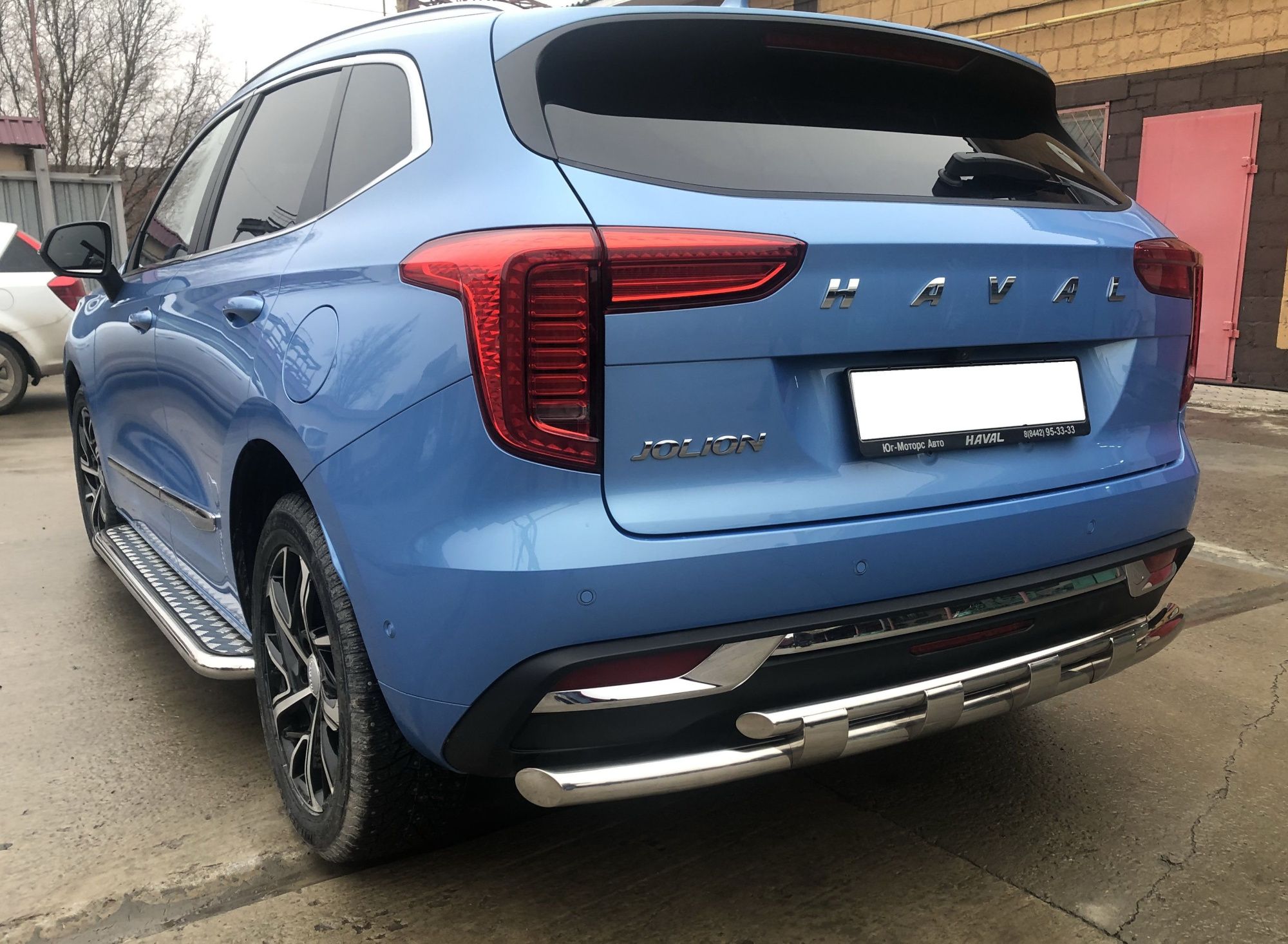 Защита заднего бампера Haval Jolion c 2021 двойная с перемычками