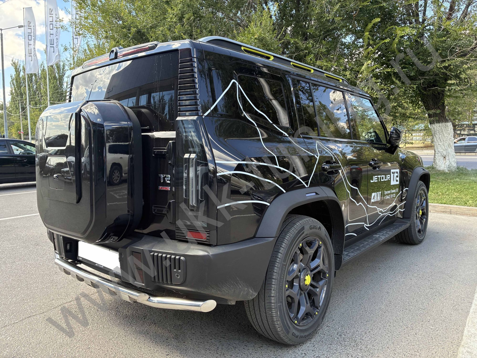 Защита заднего бампера двойная с перемычками Jetuor T2 с 2024