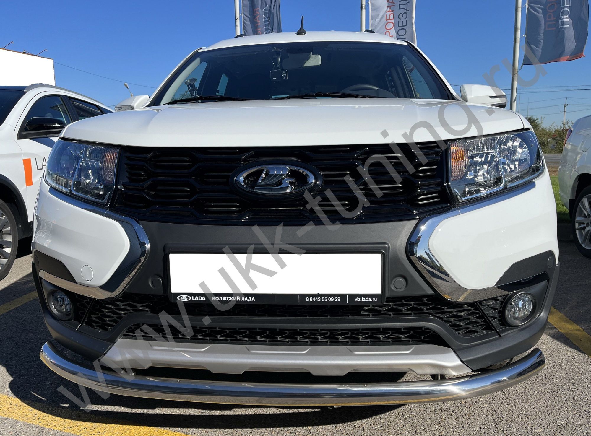 Защита переднего бампера Lada Largus Cross с 2021 Защита переднего бампера Lada Largus Cross с 2021