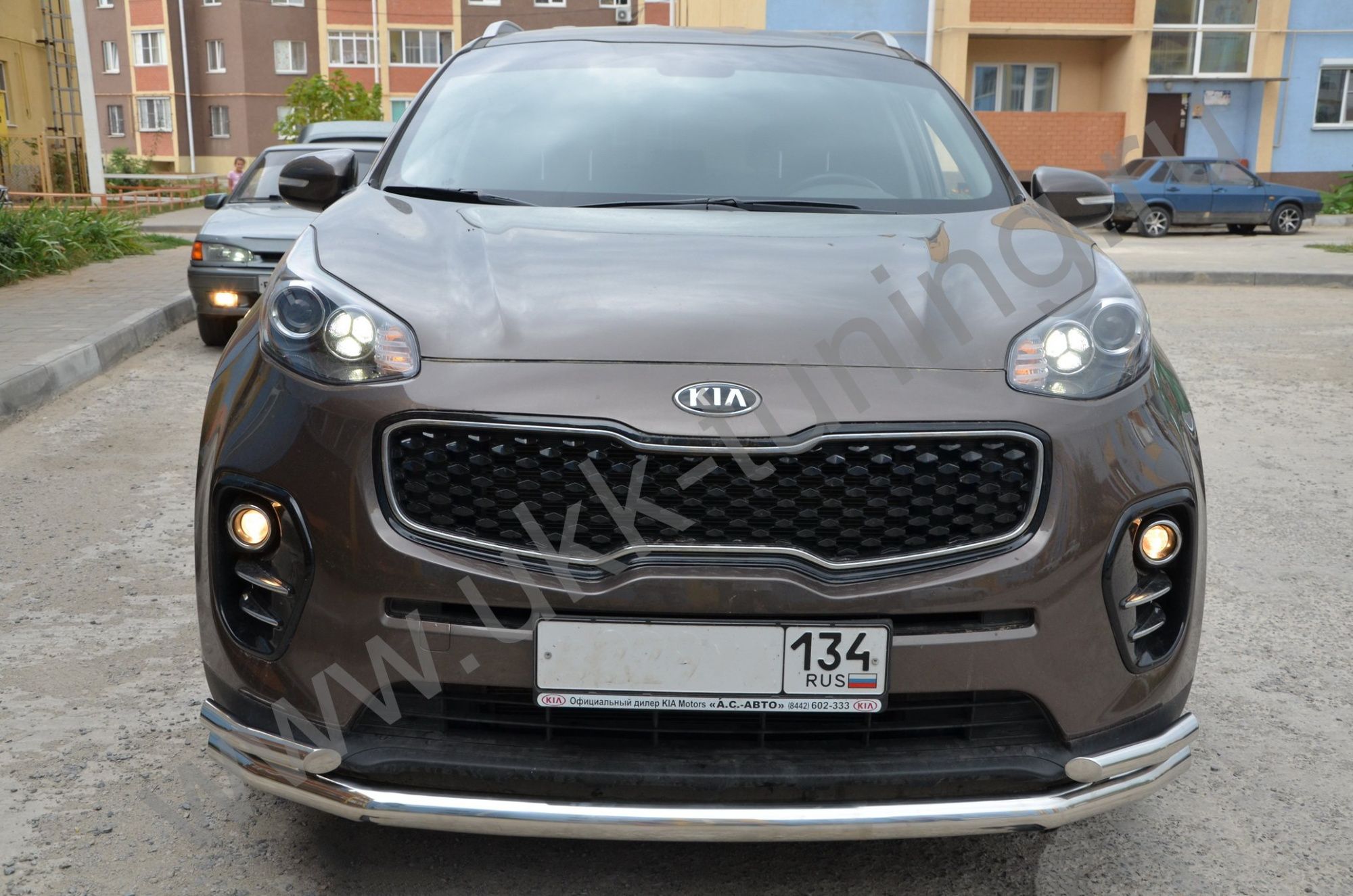 Защита переднего бампера двойная Kia Sportage 4 с 2015-2018