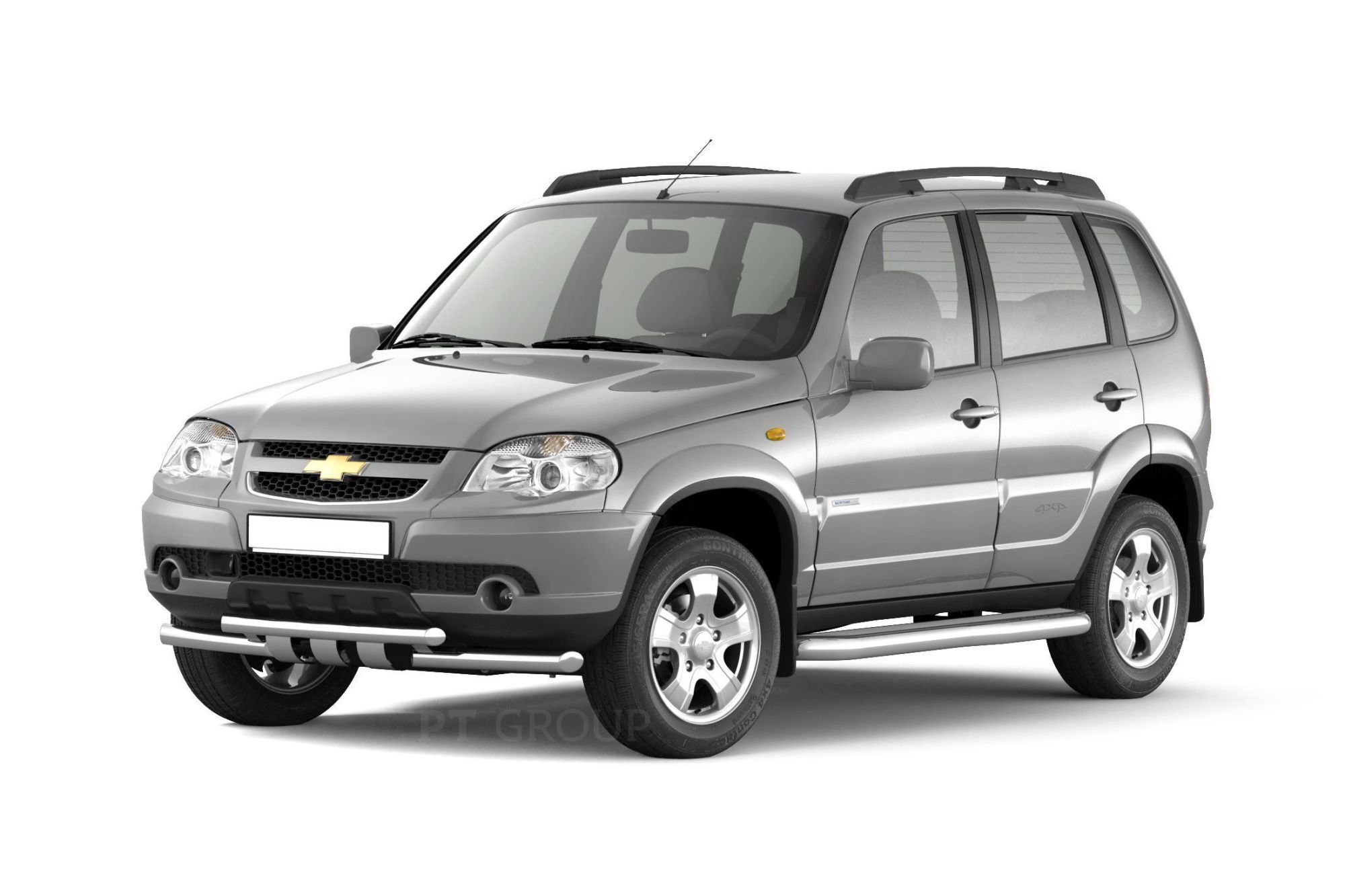 Защита переднего бампера Chevrolet Niva с 2009-2020 двойная с круглыми зубьями d63/51 Защита переднего бампера Chevrolet Niva с 2009-2020 двойная с круглыми зубьями d63/51