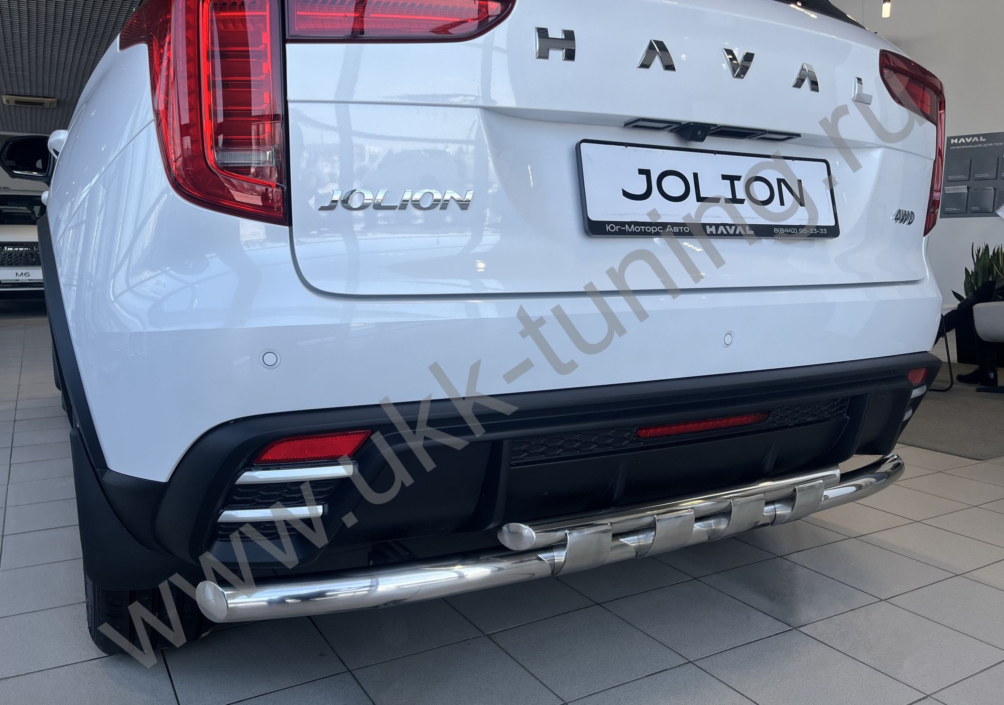 Защита заднего бампера двойная с перемычками Haval Jolion с 2024