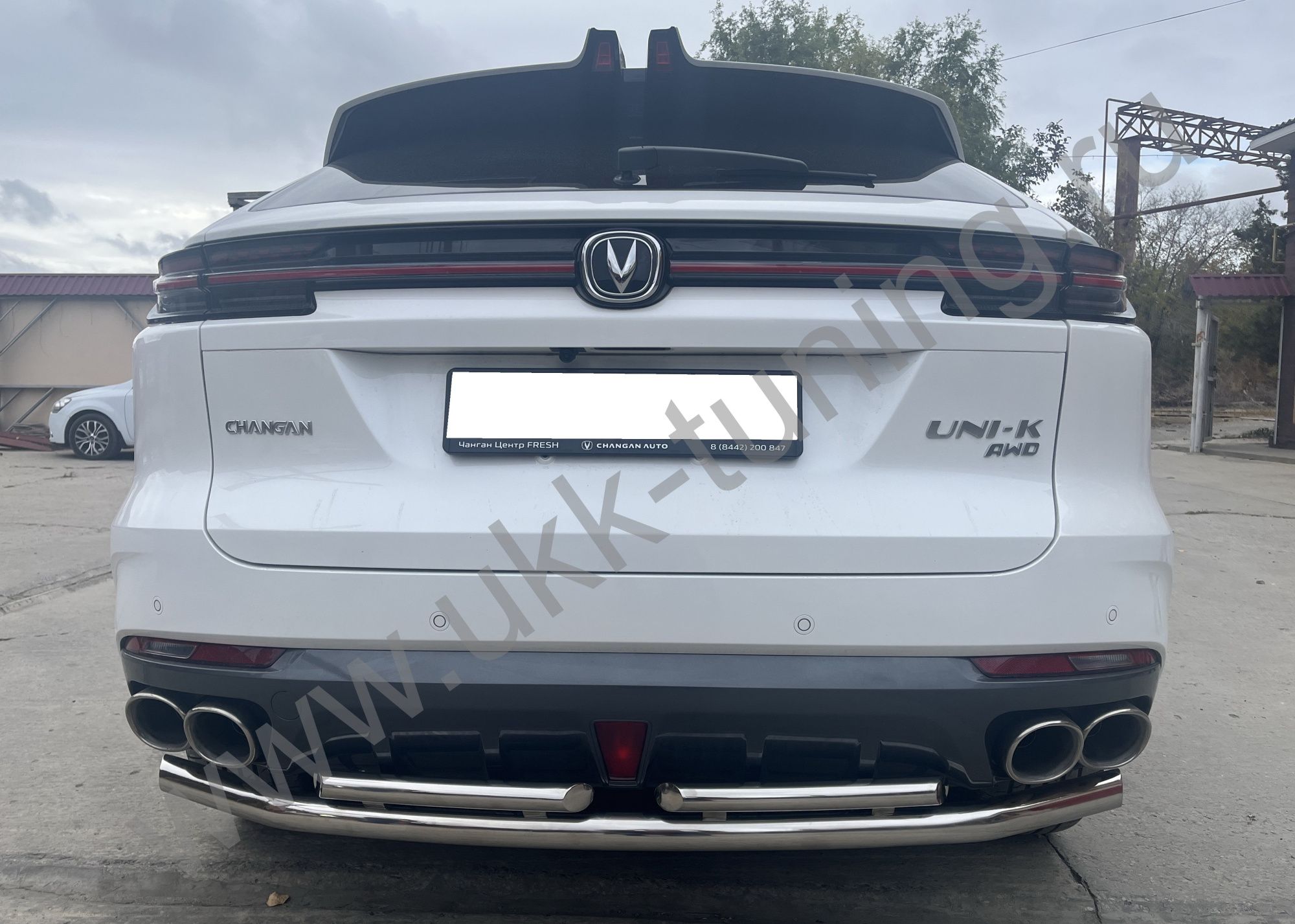 Защита заднего бампера двойная Changan UNI-K