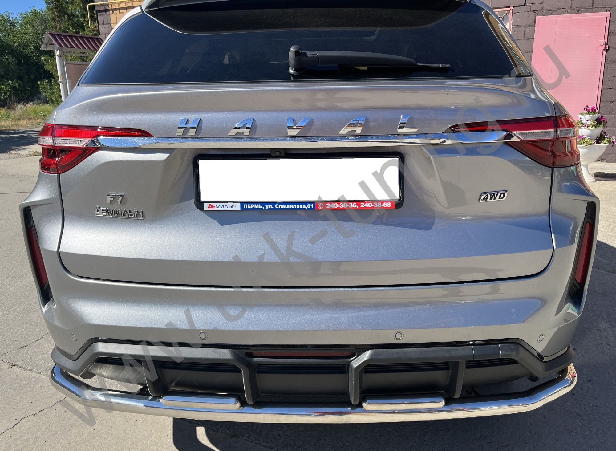 Защита заднего бампера угловая большая двойная Haval F7 2022 Рестрайлинг Защита заднего бампера угловая большая двойная Haval F7 2022 Рестрайлинг