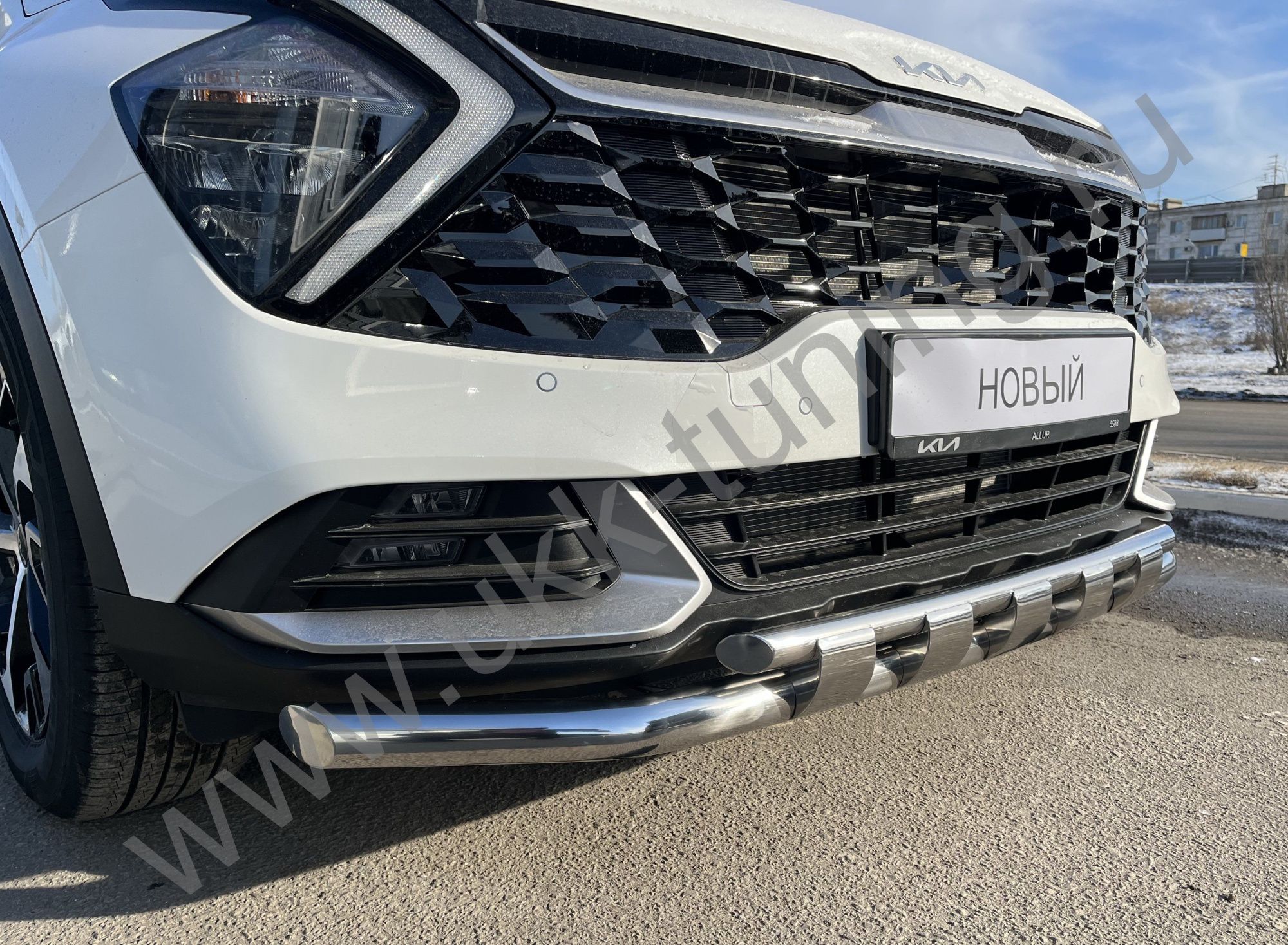 Защита переднего бампера двойная с перемычками KIA Sportage 2022 комплектация GT-Line (кроме комплектации Style и X-Line) Защита переднего бампера двойная с перемычками KIA Sportage 2022 комплектация GT-Line (кроме комплектации Style и X-Line)