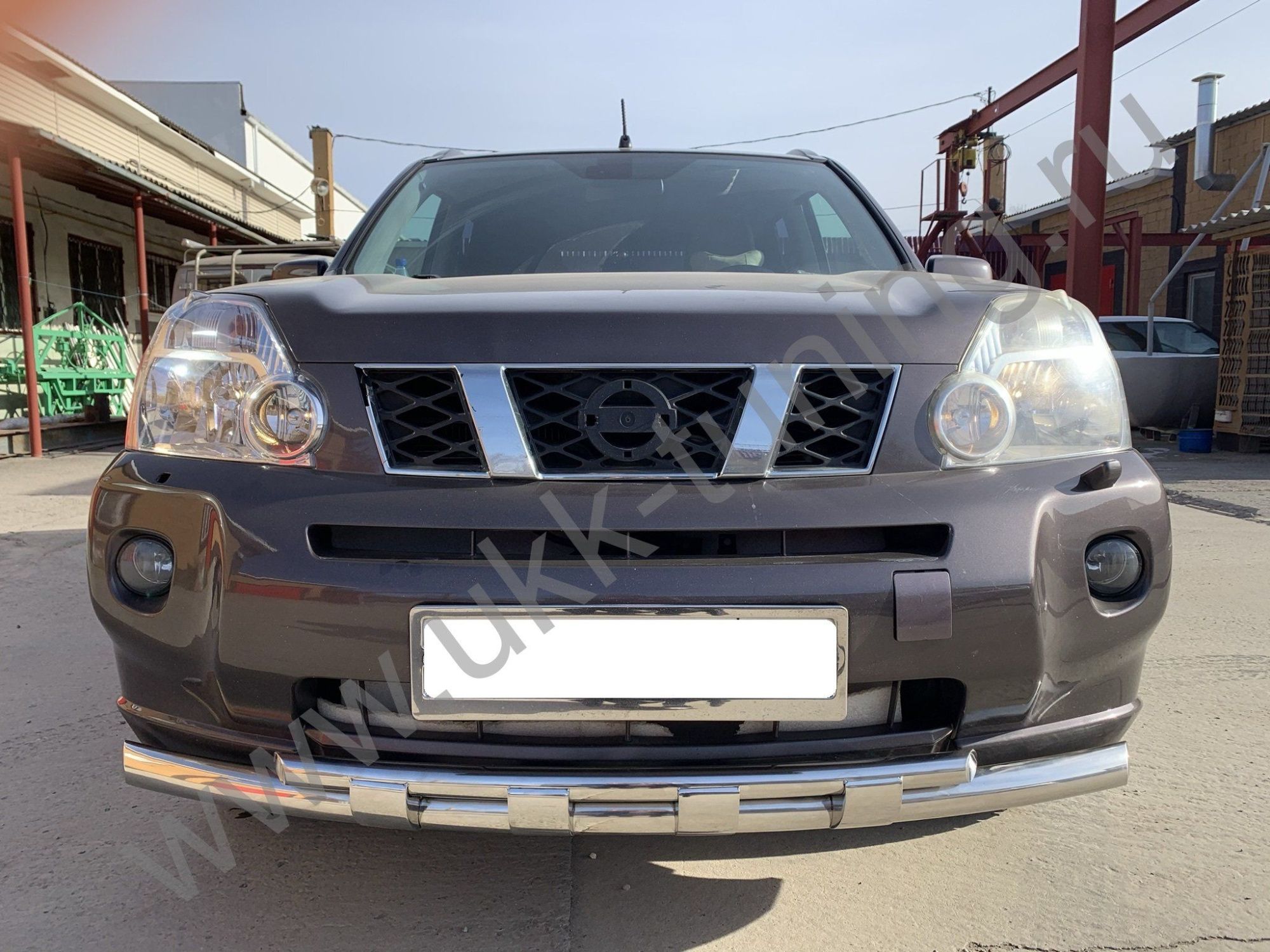 Защита переднего бампера двойная с перемычками Nissan X-trail 2007-2010 (Т31) Второе поколение (в т.ч. Рестайлинг 2010г.)  Защита переднего бампера двойная с перемычками Nissan X-trail 2007-2010 (Т31) Второе поколение (в т.ч. Рестайлинг 2010г.)