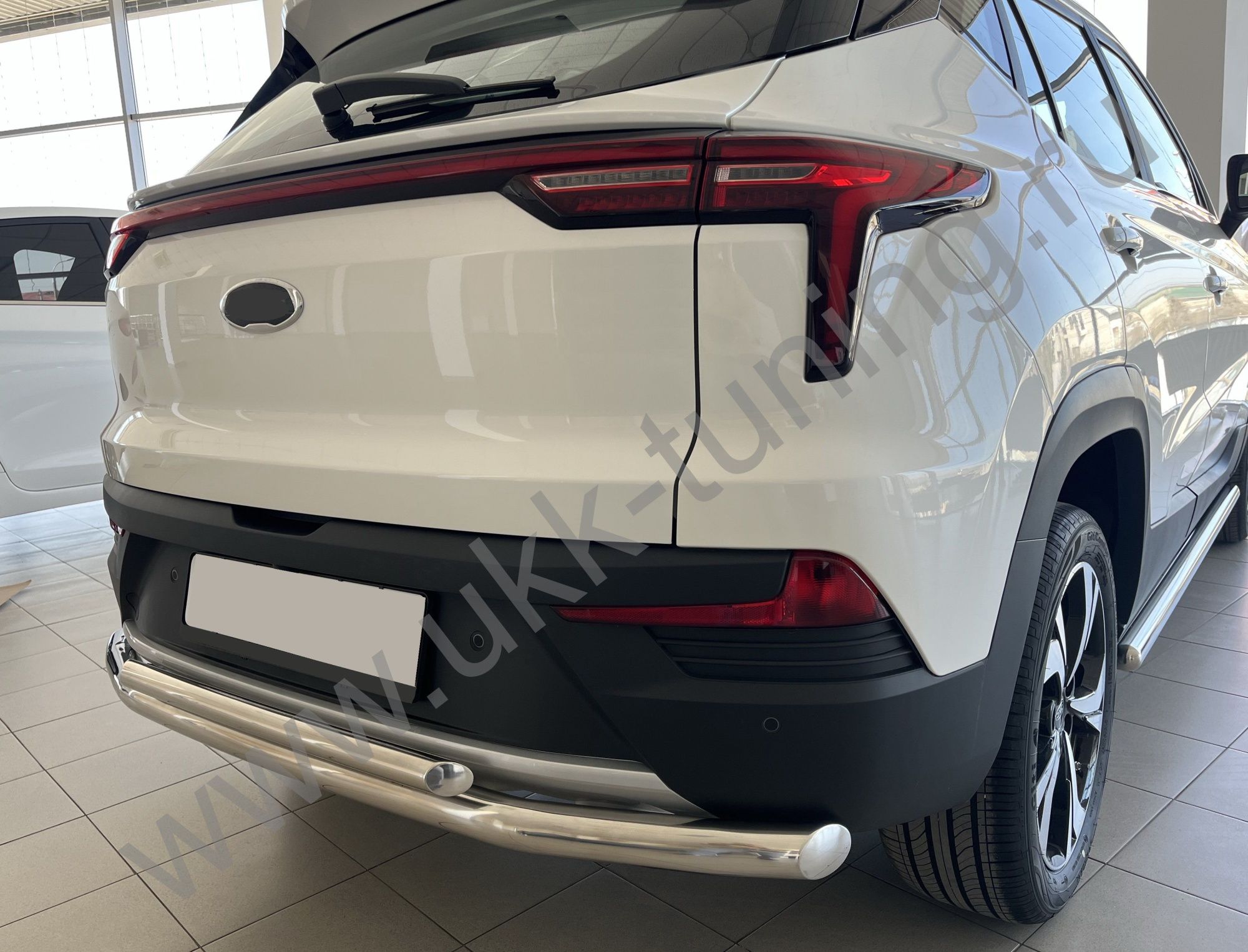 Защита заднего бампера двойная Москвич 3 с 2022