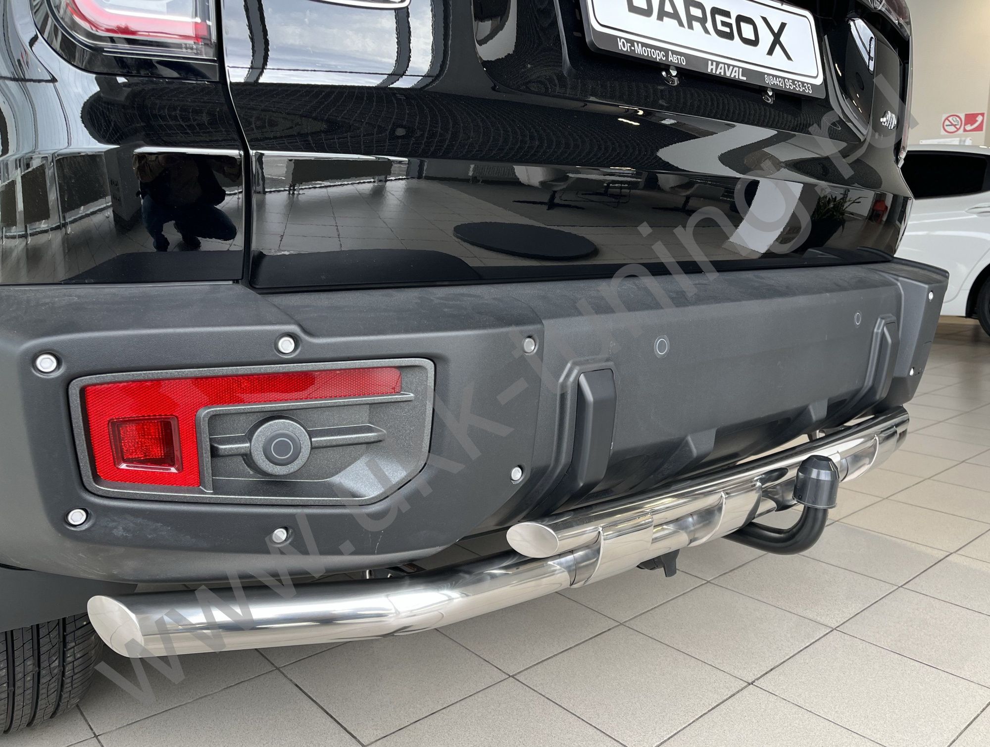 Защита заднего бампера двойная с перемычками Haval Dargo X с 2023 Защита заднего бампера двойная с перемычками Haval Dargo X с 2023