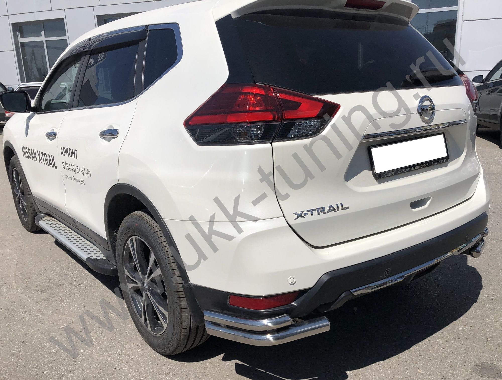 Защита заднего бампера угловая двойная Nissan X-trail с 2018 (рестайлинг) Защита заднего бампера угловая двойная Nissan X-trail с 2018 (рестайлинг)