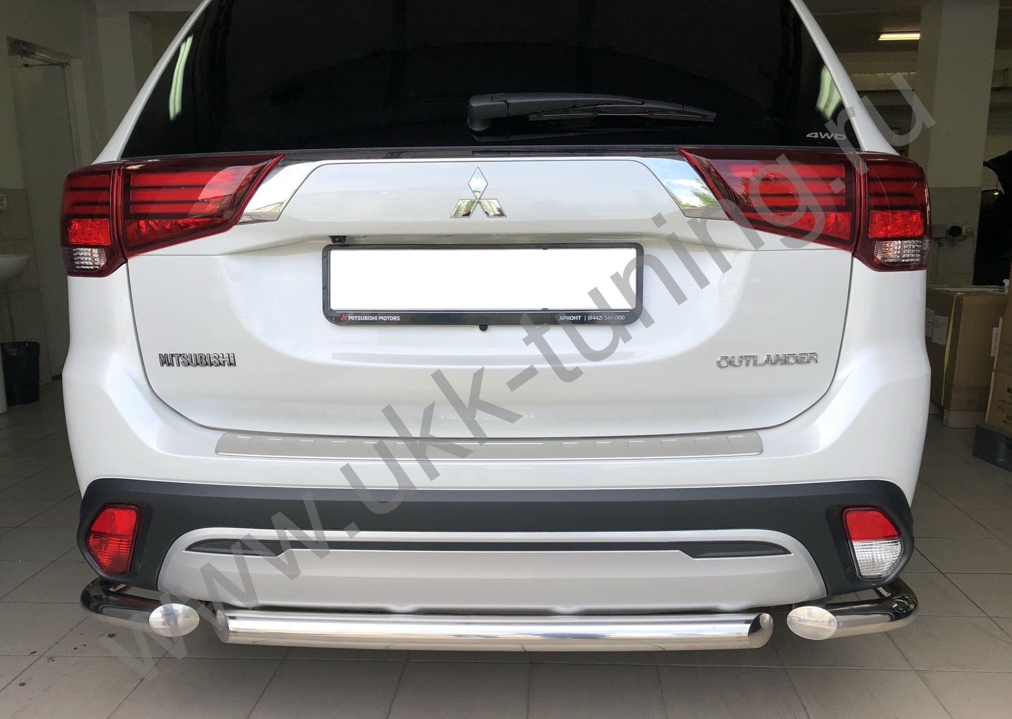 Защита заднего бампера центральная MITSUBISHI Outlander с 2019 Защита заднего бампера центральная MITSUBISHI Outlander с 2019