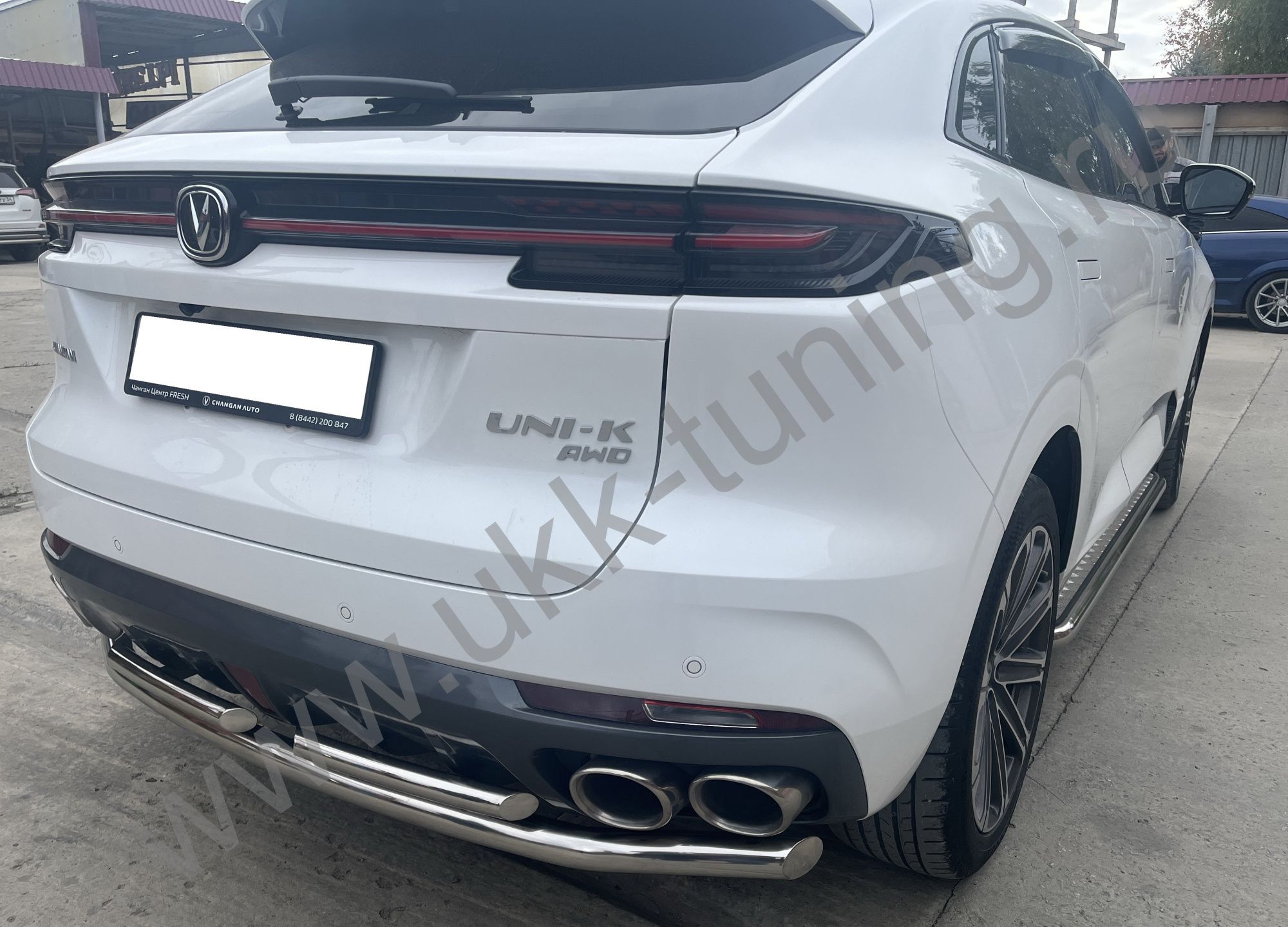 Защита заднего бампера двойная Changan UNI-K