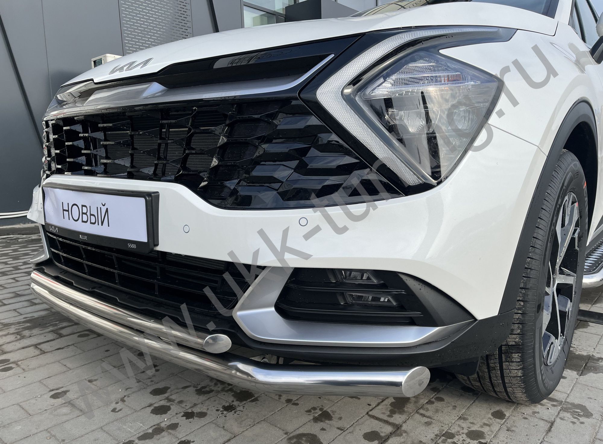 Защита переднего бампера двойная KIA Sportage 2022 комплектация GT-Line (кроме комплектации Style и X-Line) Защита переднего бампера двойная KIA Sportage 2022 комплектация GT-Line (кроме комплектации Style и X-Line)