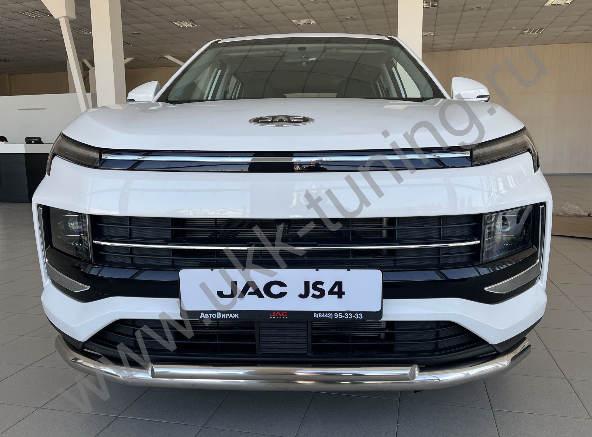 Защита переднего бампера двойная JAC JS4 с 2022 Защита переднего бампера двойная JAC JS4 с 2022