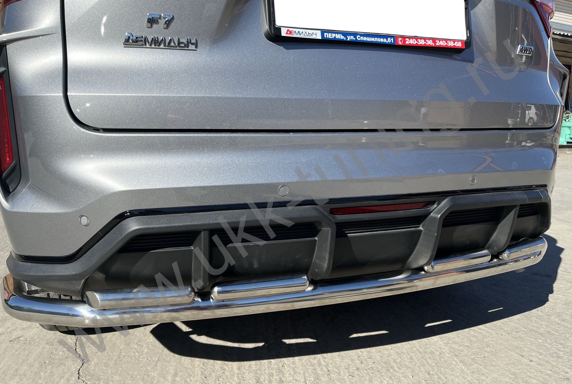 Защита заднего бампера угловая большая двойная Haval F7 2022 Рестрайлинг Защита заднего бампера угловая большая двойная Haval F7 2022 Рестрайлинг