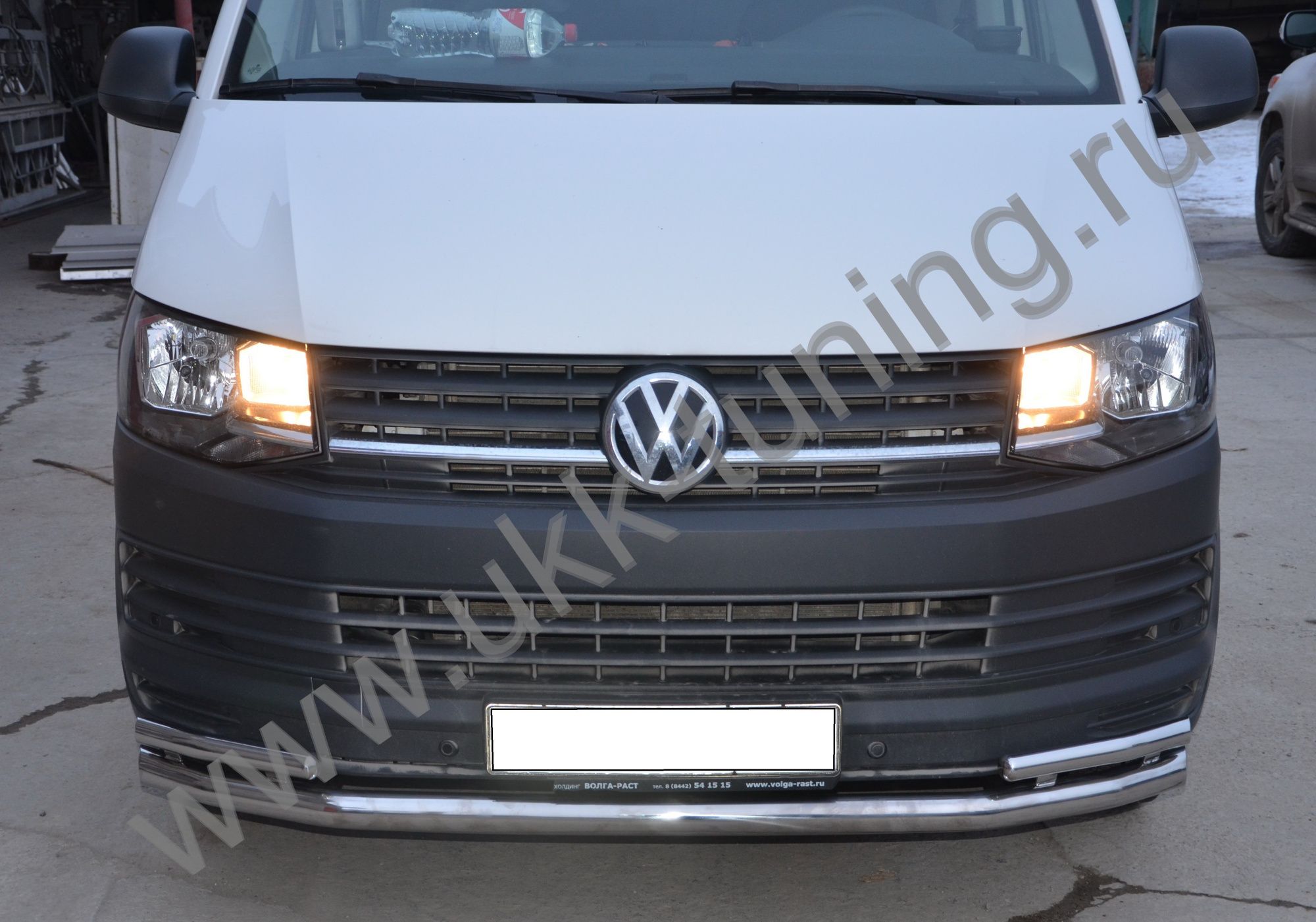 Защита переднего бампера двойная Volkswagen T6 с 2015-2021