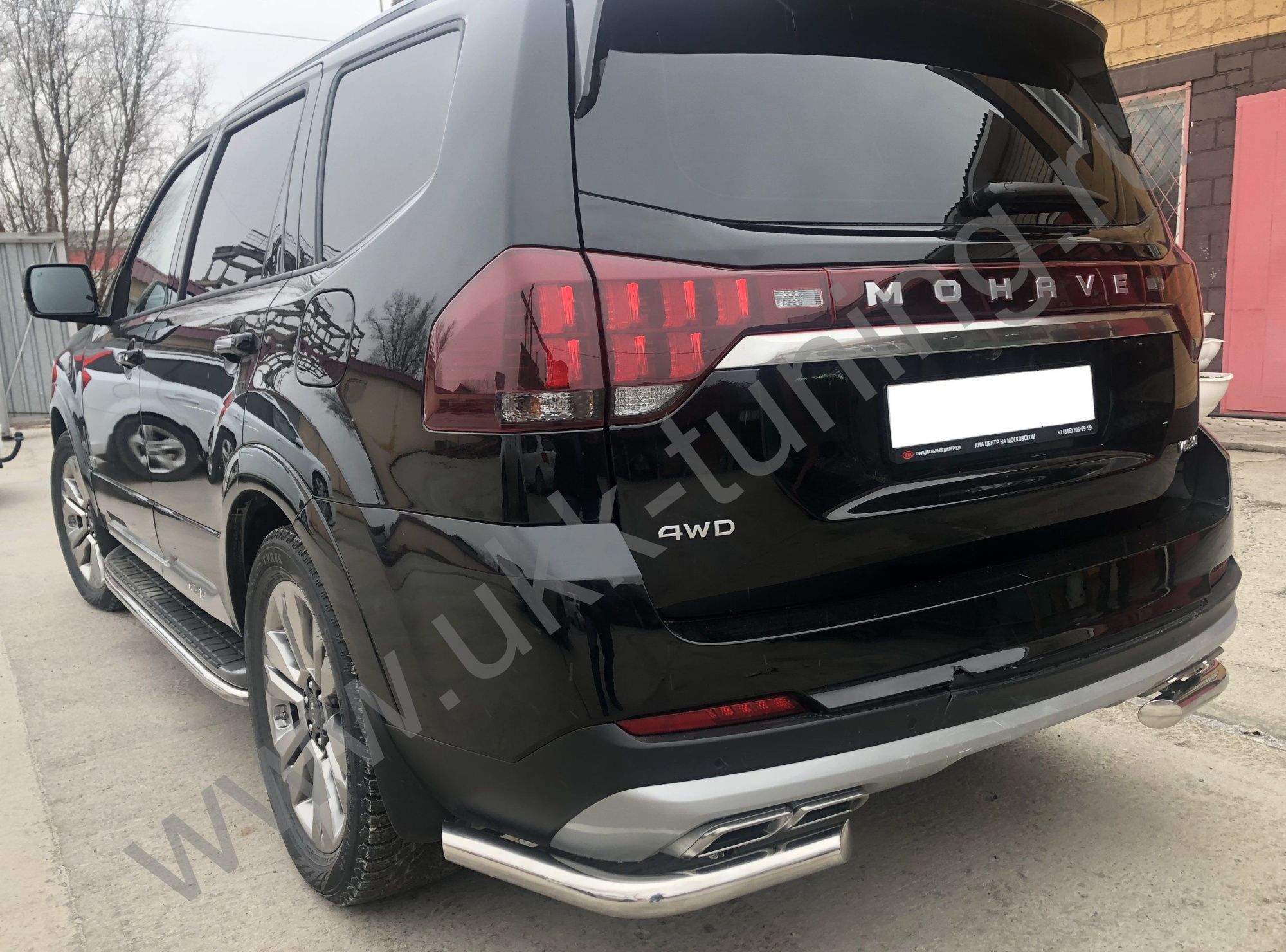 Защита заднего бампера Kia Mohave с 2021 угловая