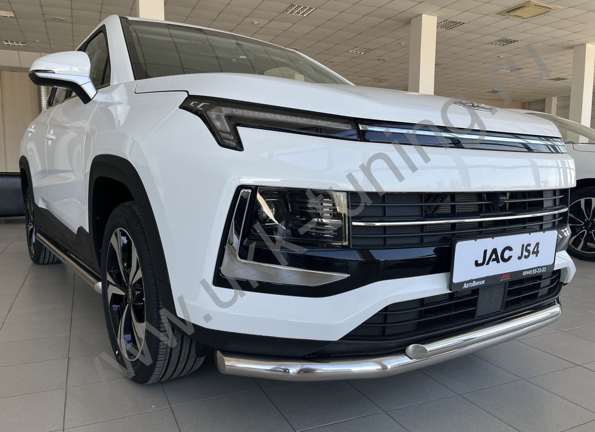 Защита переднего бампера двойная JAC JS4 с 2022 Защита переднего бампера двойная JAC JS4 с 2022