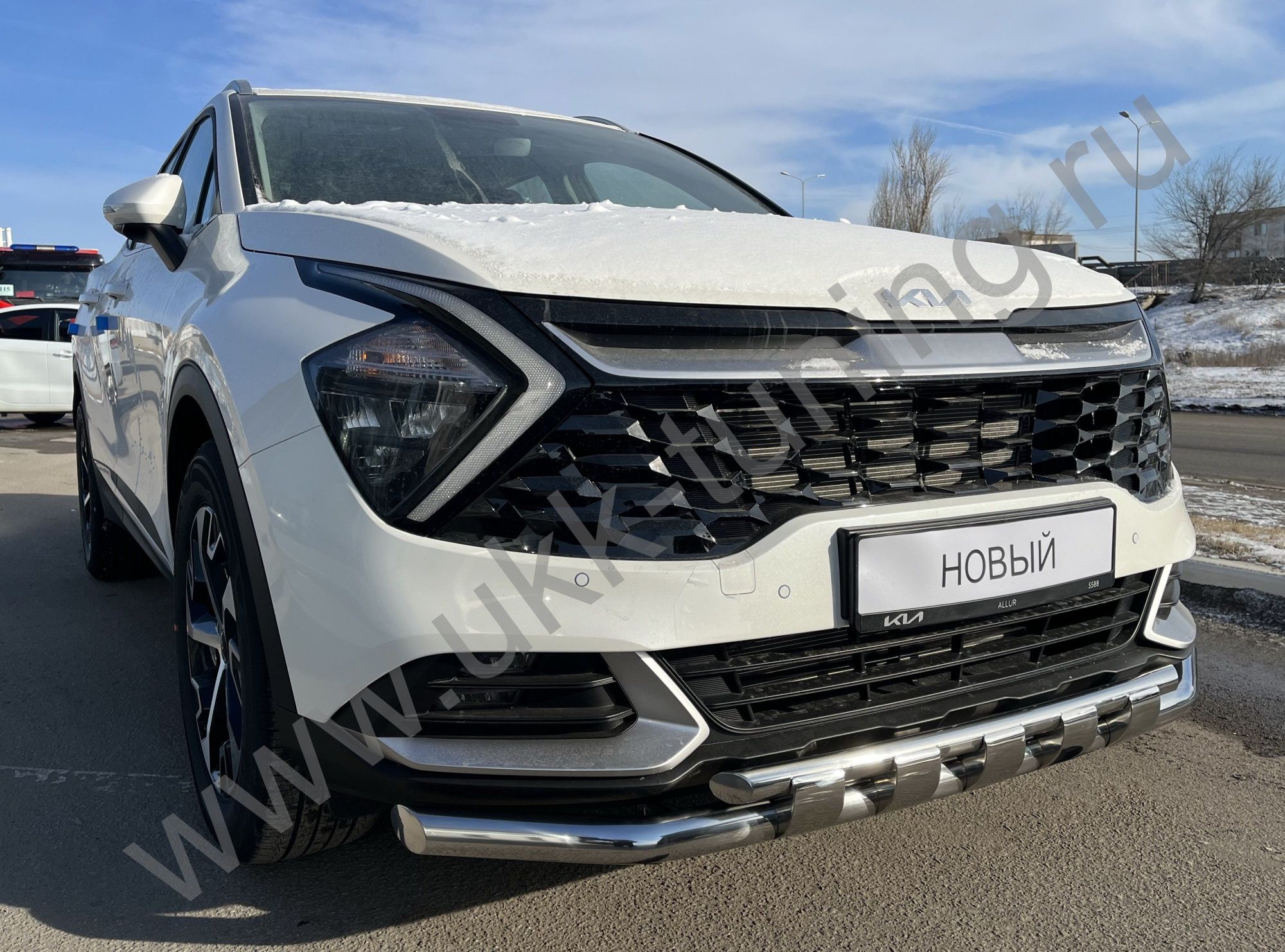 Защита переднего бампера двойная с перемычками KIA Sportage 2022 комплектация GT-Line (кроме комплектации Style и X-Line) Защита переднего бампера двойная с перемычками KIA Sportage 2022 комплектация GT-Line (кроме комплектации Style и X-Line)