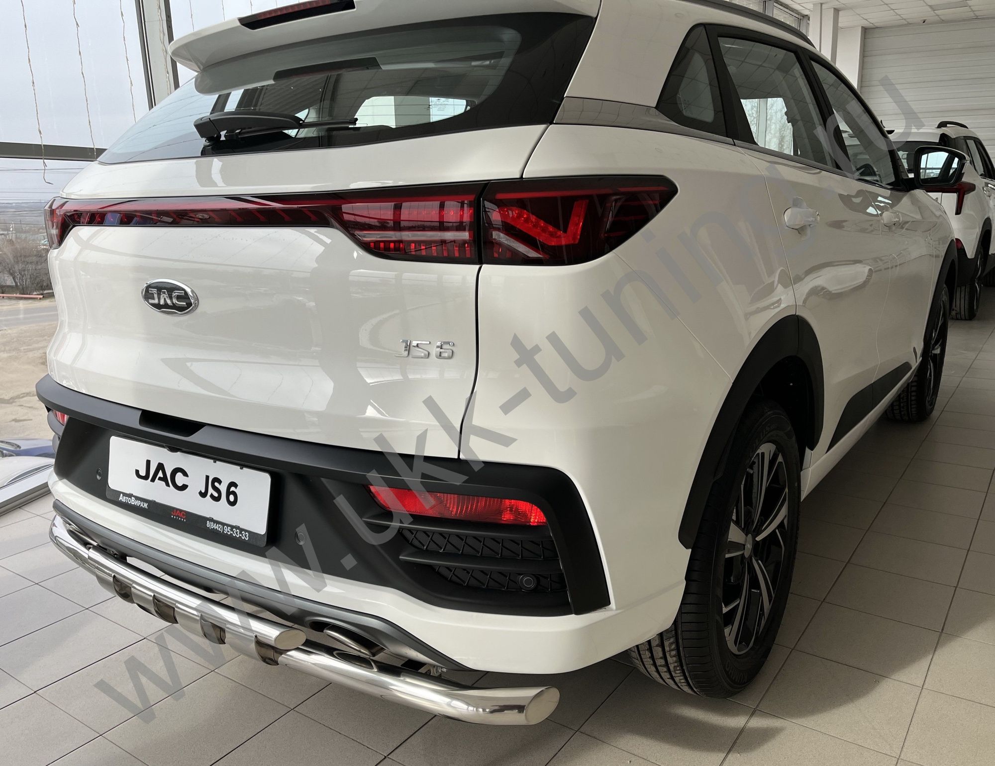 Защита заднего бампера двойная с перемычками JAC JS6 2022