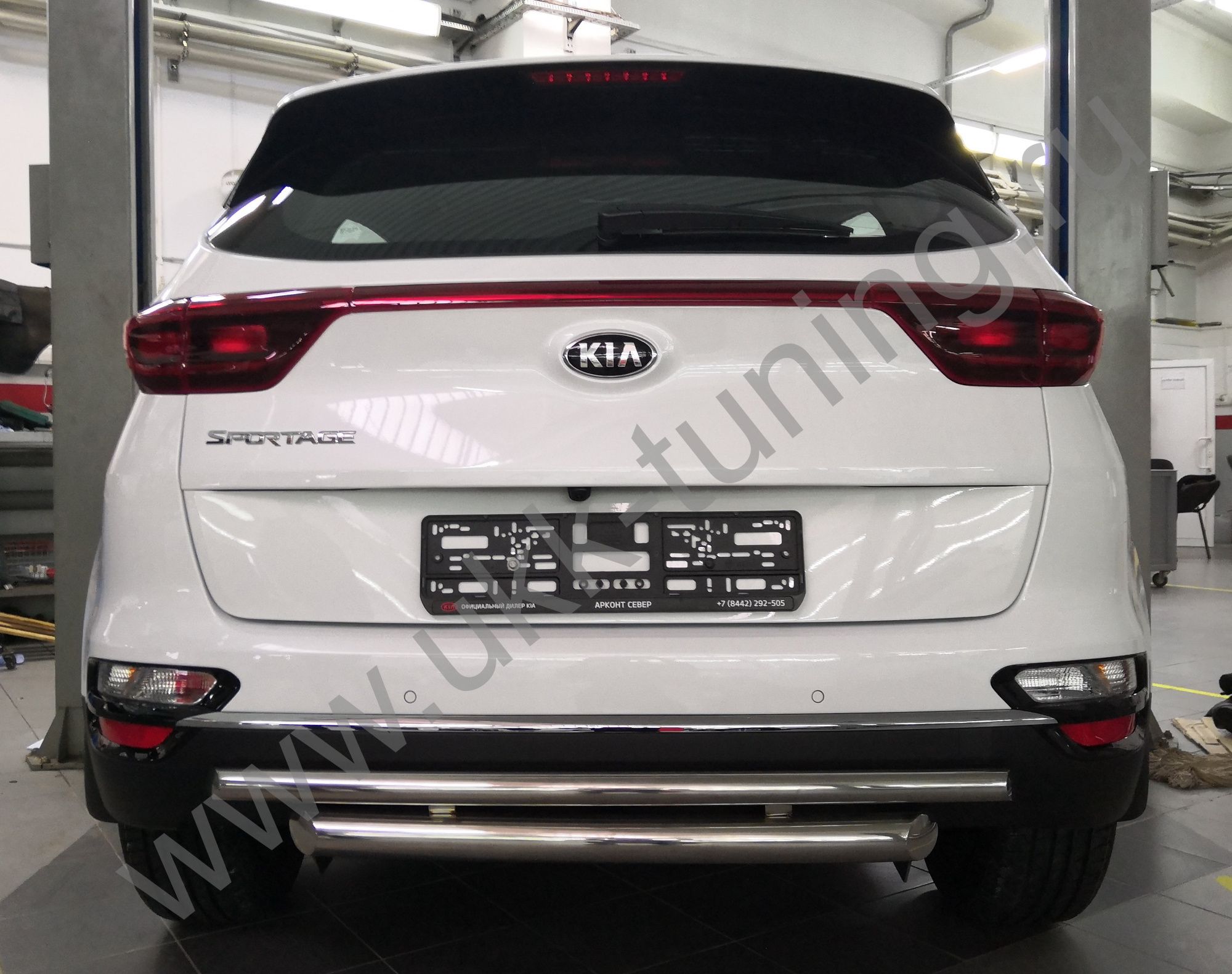 Защита заднего бампера двойная Kia Sportage с 2018-2020