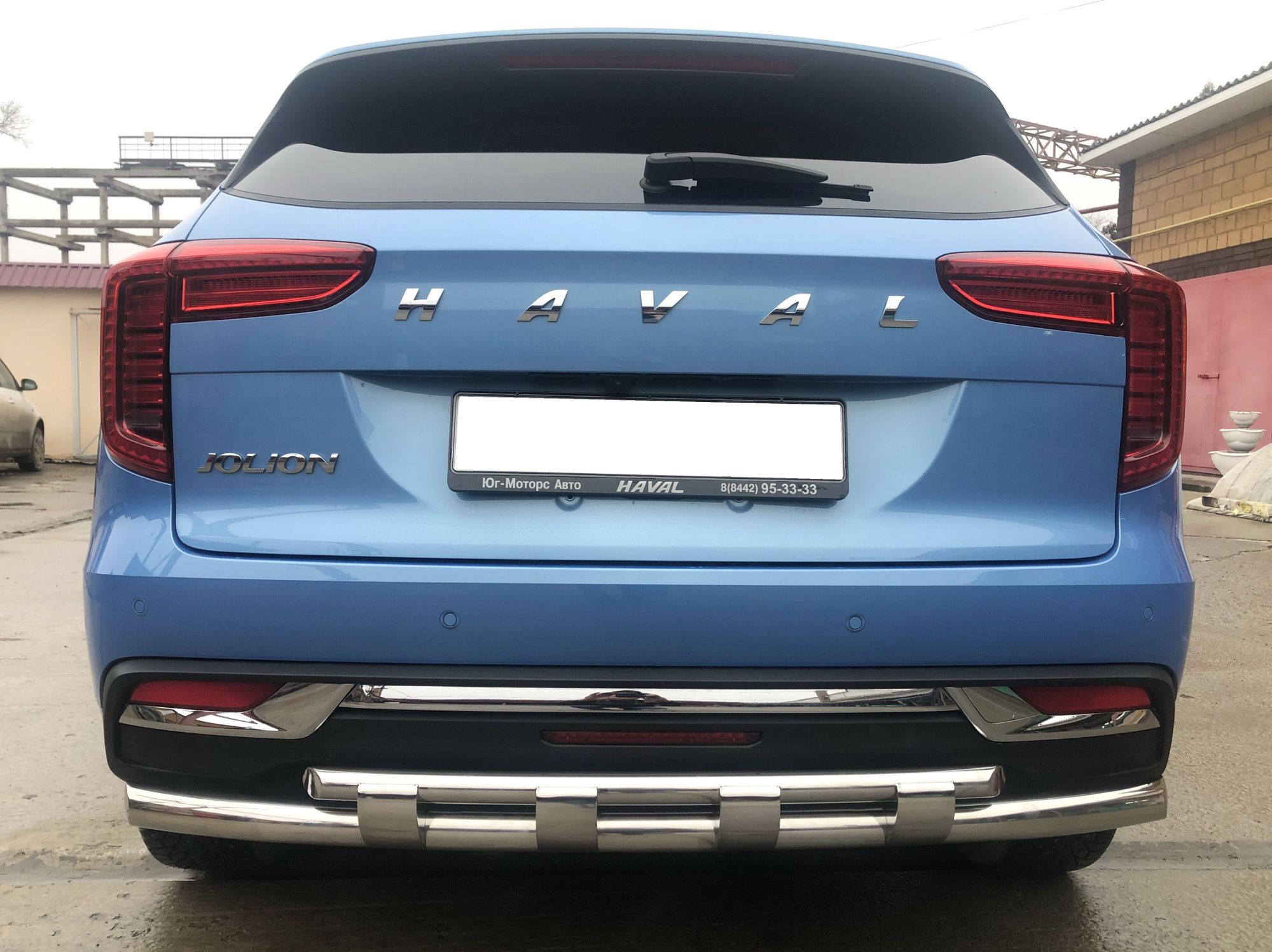 Защита заднего бампера Haval Jolion c 2021 двойная с перемычками