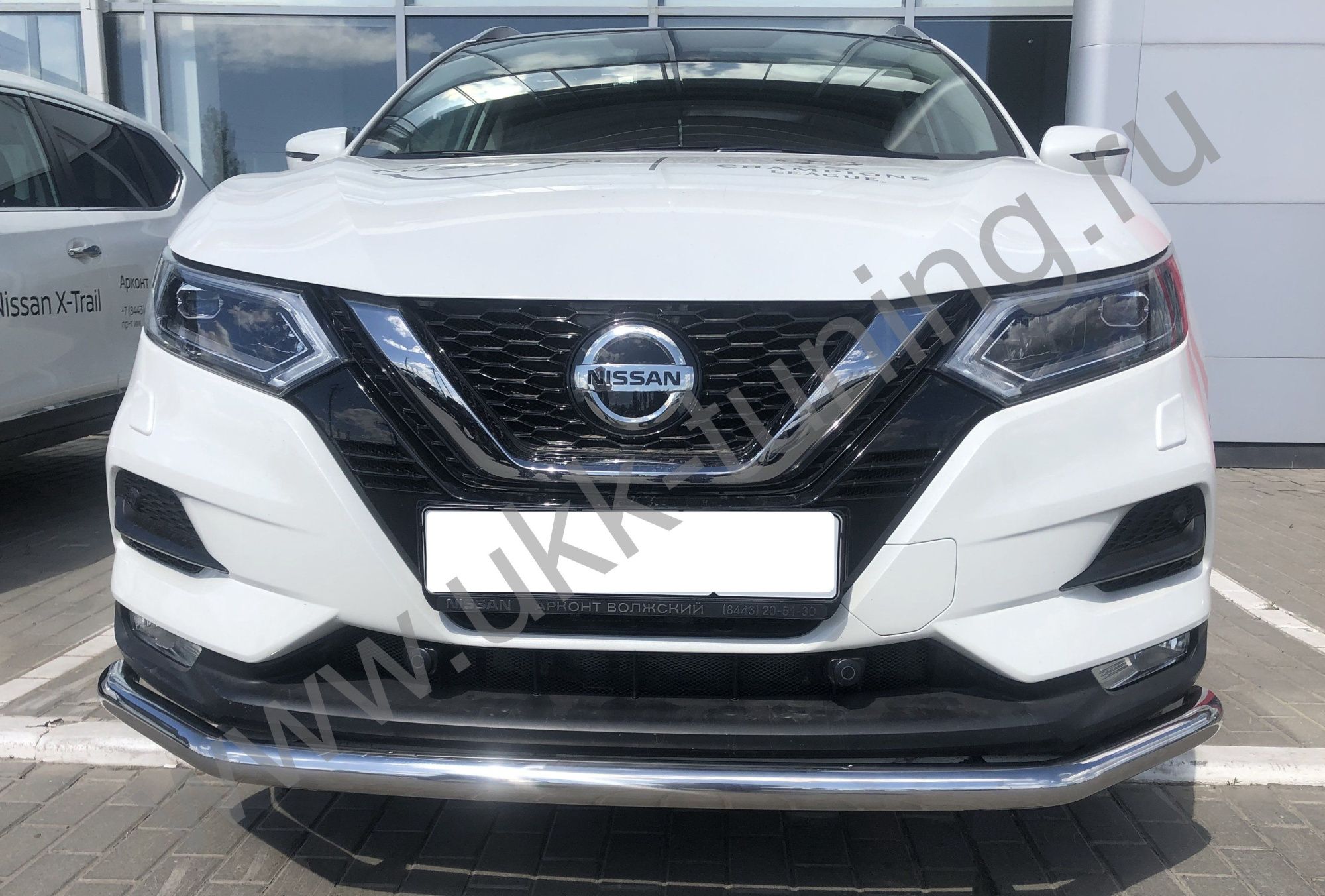 Защита переднего бампера с двумя подгибами Nissan Qashgai 2017 рестайлинг Защита переднего бампера с двумя подгибами Nissan Qashgai 2017 рестайлинг