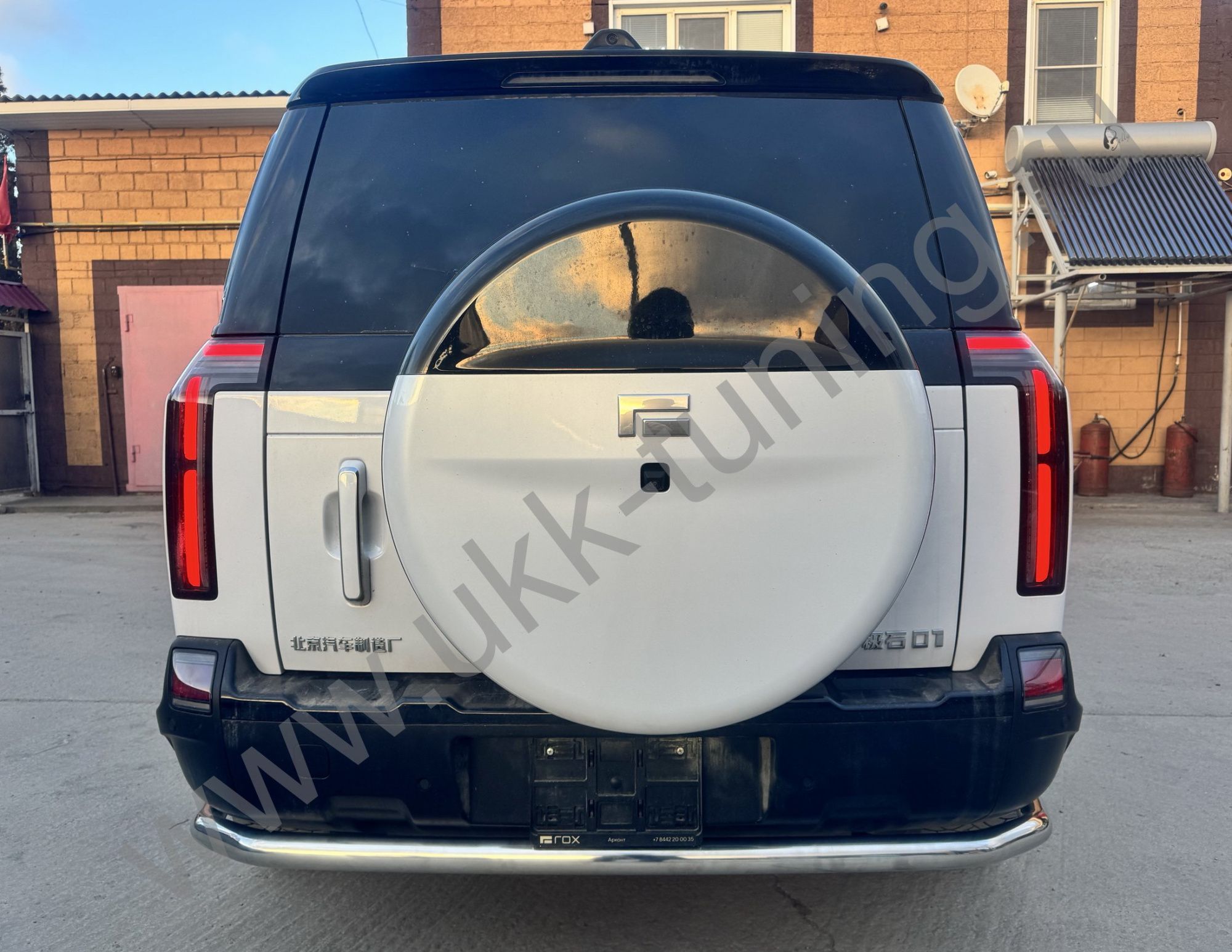 Защита заднего бампера угловая большая ROX 01