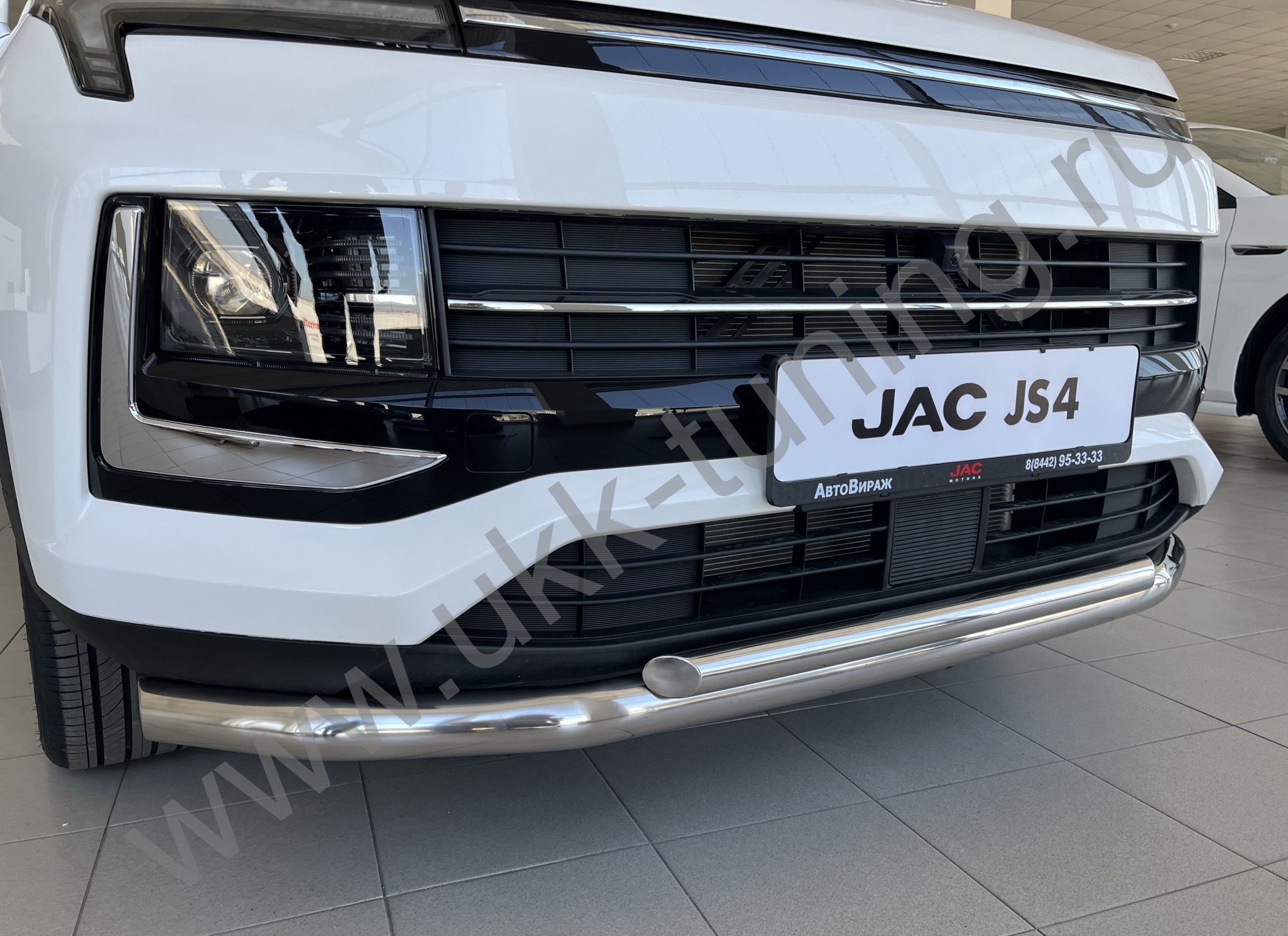 Защита переднего бампера двойная JAC JS4 с 2022 Защита переднего бампера двойная JAC JS4 с 2022
