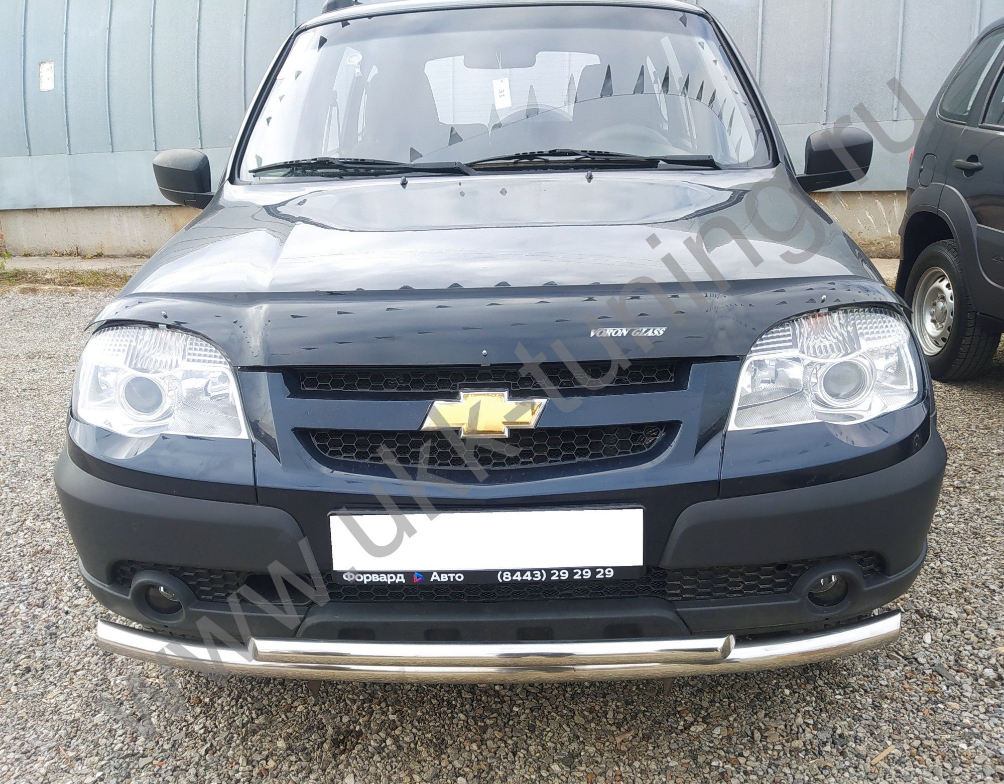 Защита переднего бампера двойная Chevrolet Niva с 2010 Защита переднего бампера двойная Chevrolet Niva с 2010