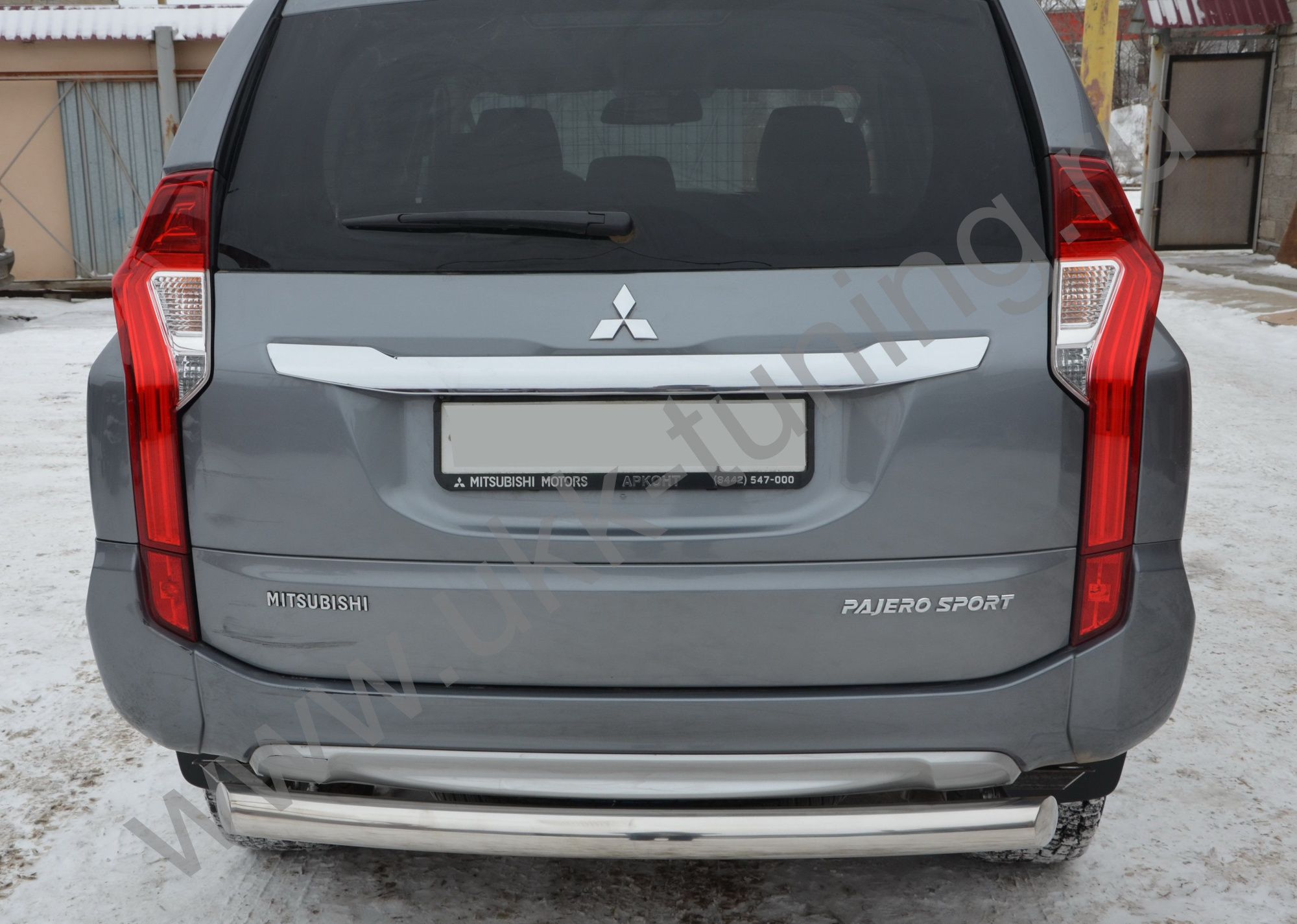 Защита заднего бампера Mitsubishi Pajero Sport с 2017 Защита заднего бампера Mitsubishi Pajero Sport с 2017
