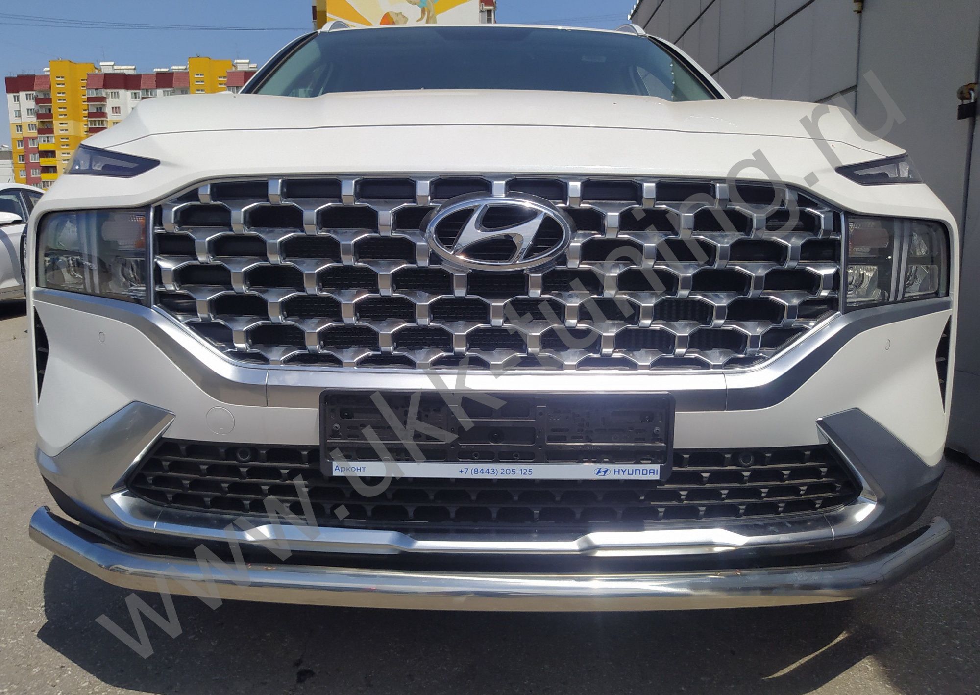 Защита переднего бампера Hyundai Santa Fe с 2021 Защита переднего бампера Hyundai Santa Fe с 2021