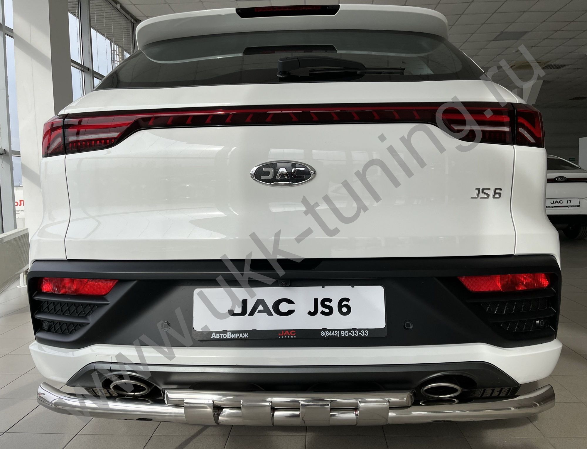 Защита заднего бампера двойная с перемычками JAC JS6 2022