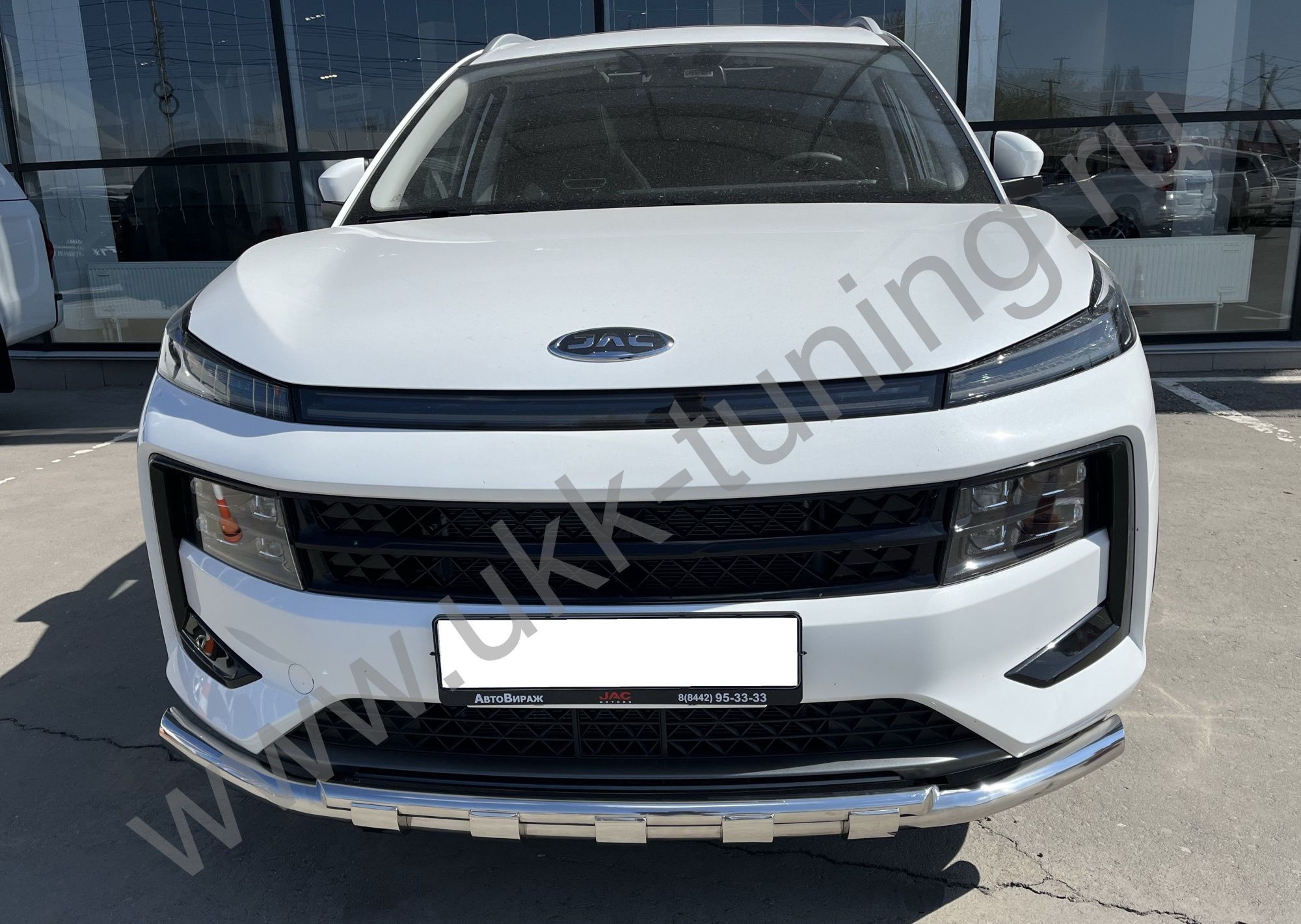 Защита переднего бампера двойная с перемычками JAC JS6 2022