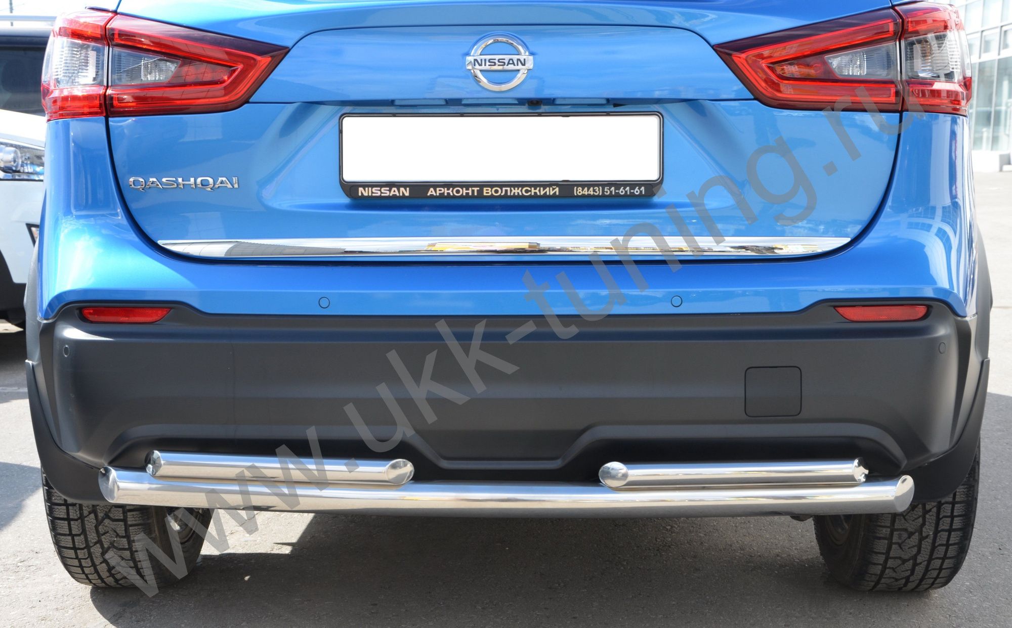 Защита заднего бампера двойная Nissan Qashqai с 2017 Защита заднего бампера двойная Nissan Qashqai с 2017