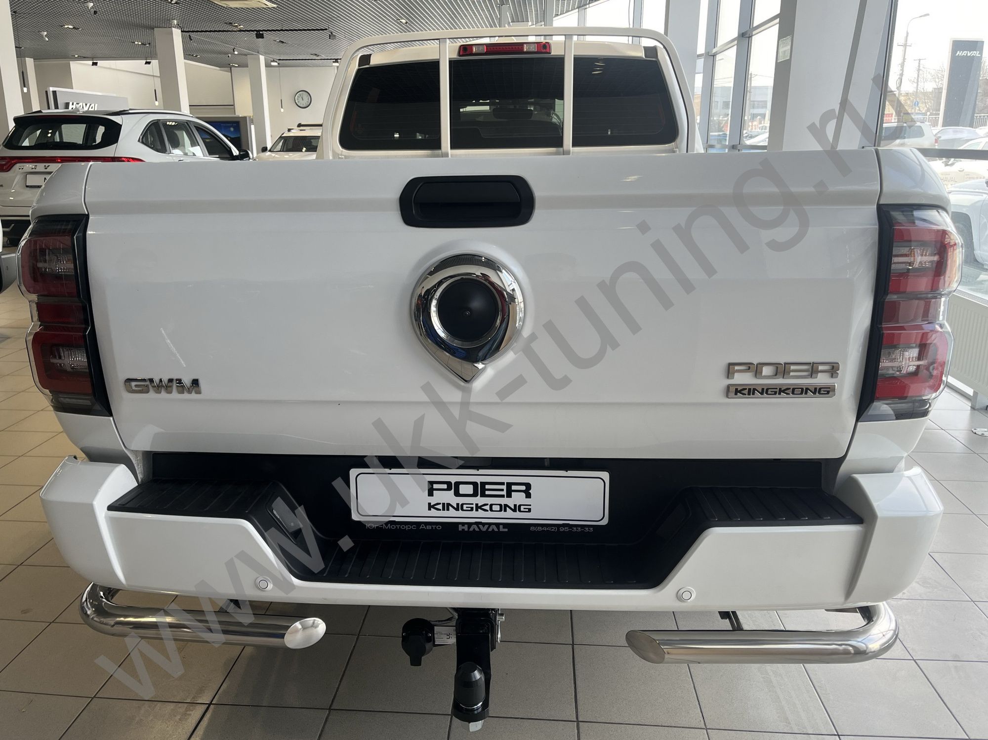 Защита заднего бампера  угловая под фаркоп Great Wall Poer King Kong c 2023