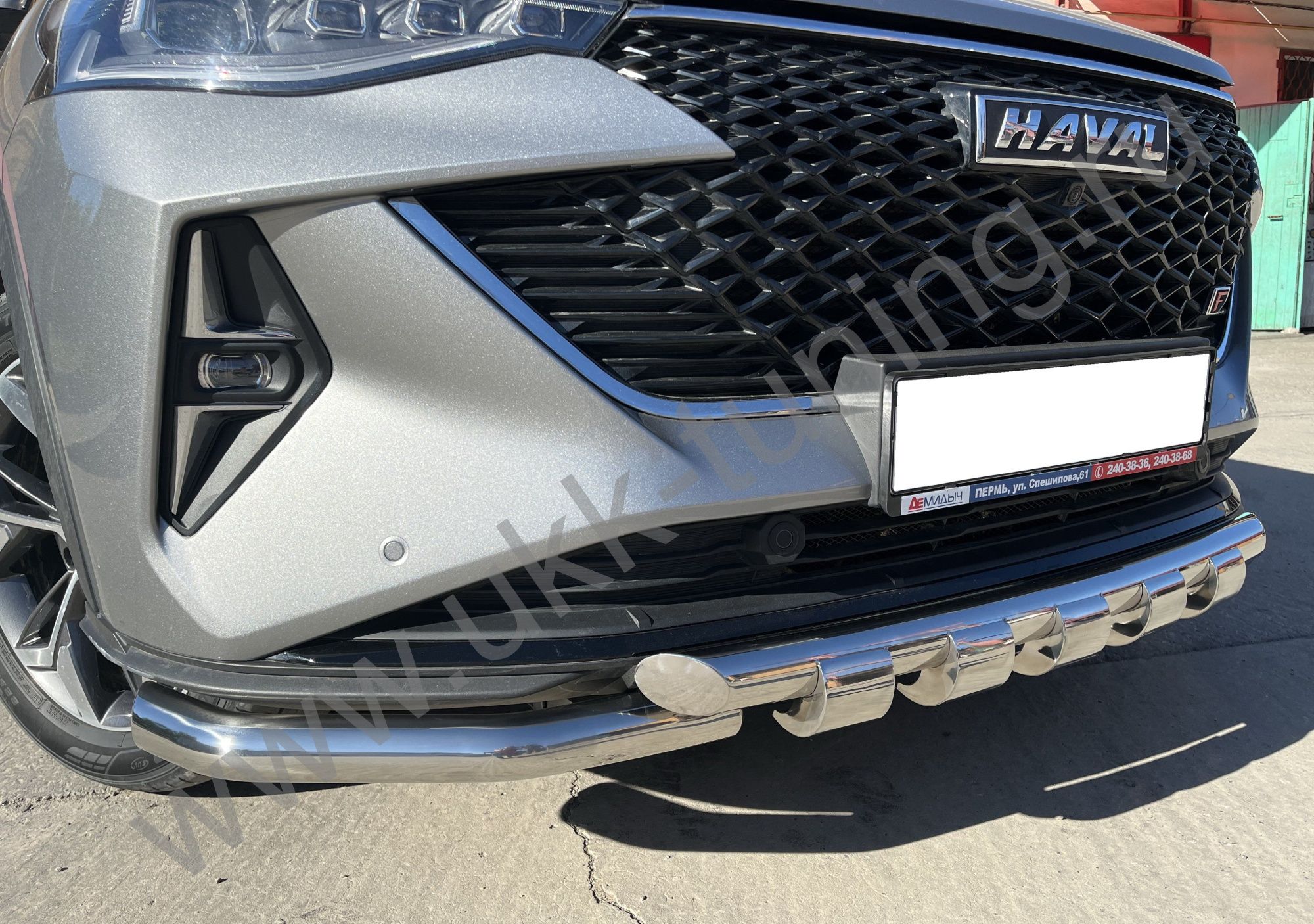 Защита переднего бампера (G) с подгибами Haval F7 2022 Рестрайлинг Защита переднего бампера (G) с подгибами Haval F7 2022 Рестрайлинг