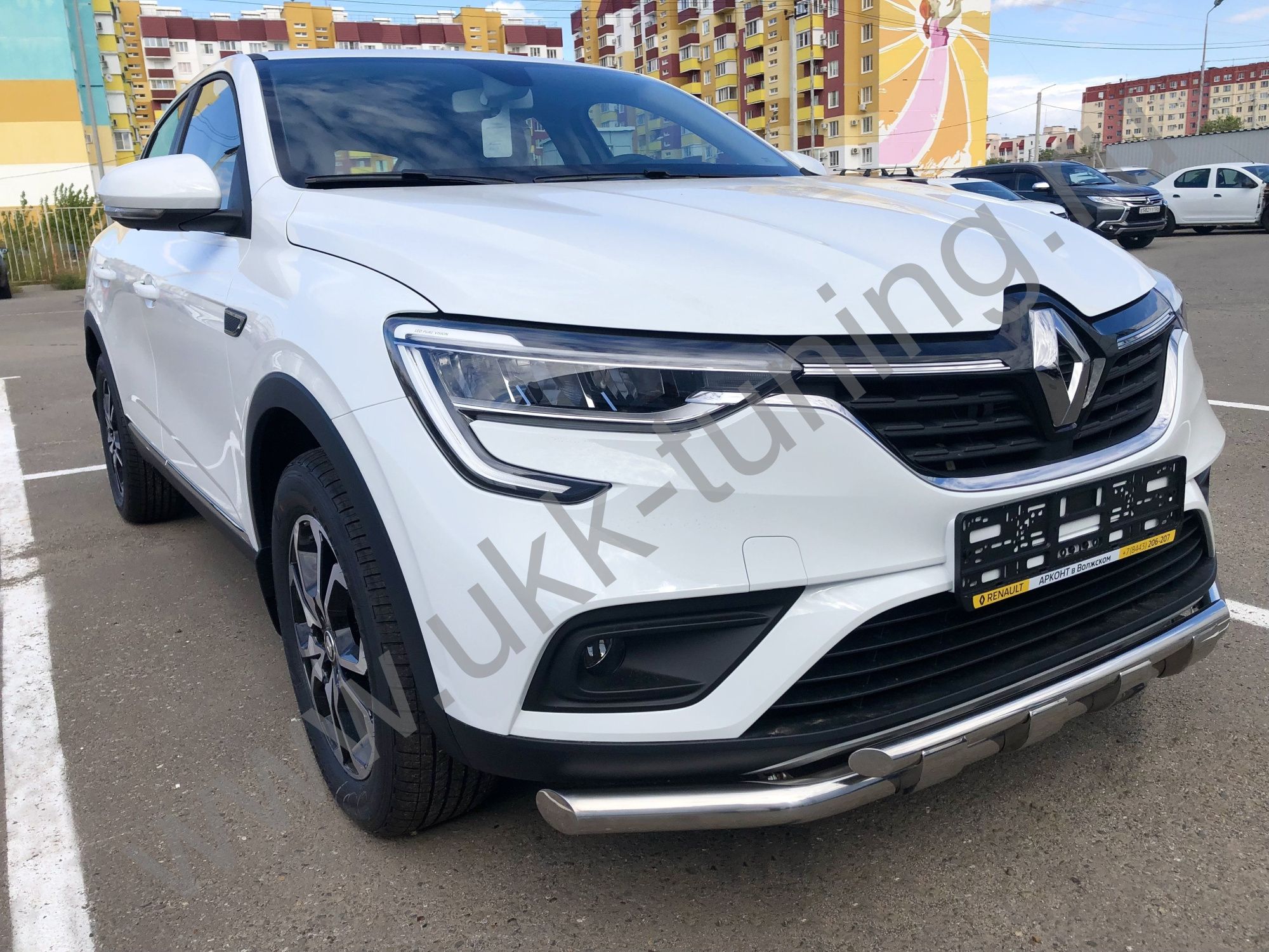 Защита переднего бампера двойная с перемычками RENAULT Arkana с 2018 Защита переднего бампера двойная с перемычками RENAULT Arkana с 2018