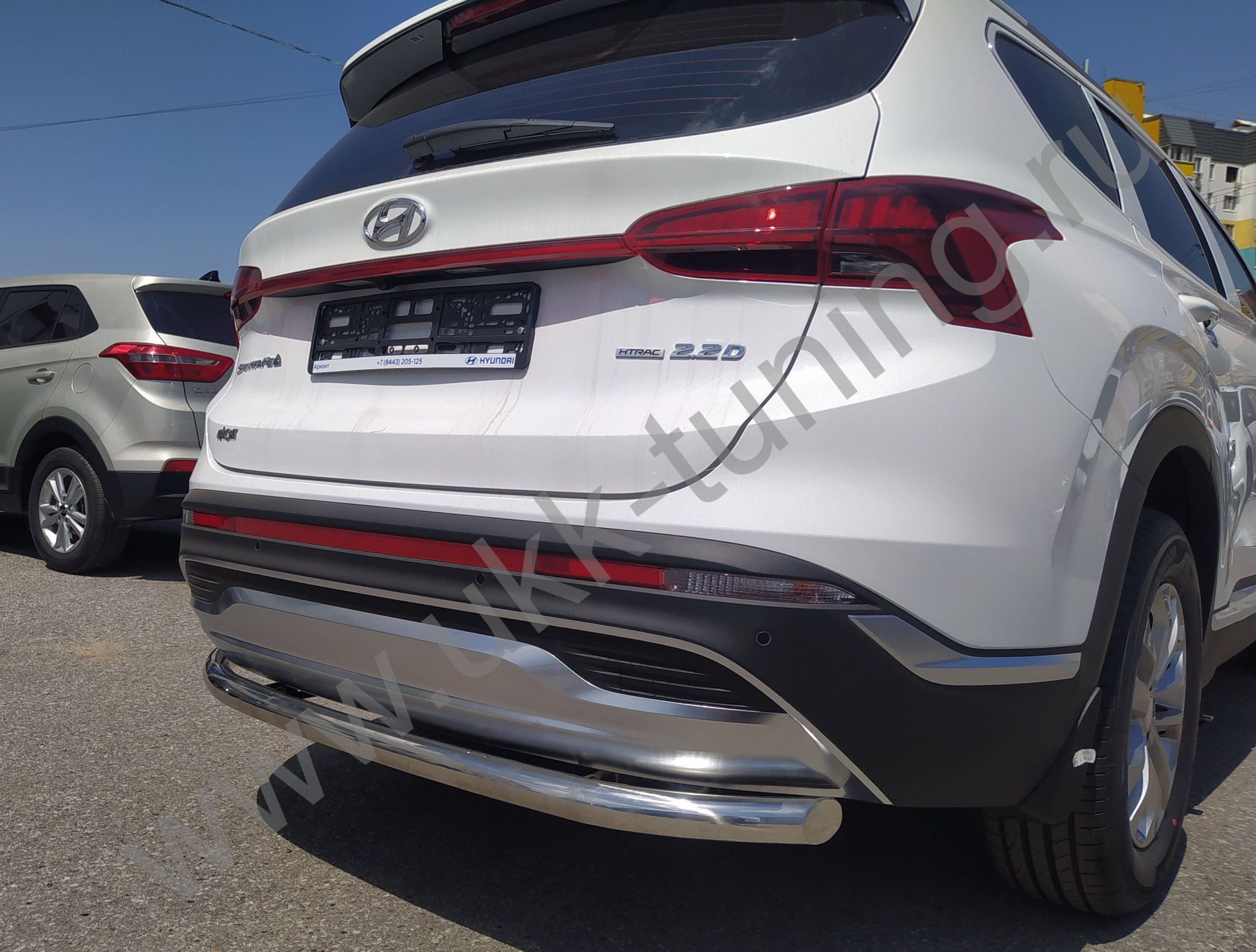 Защита заднего бампера Hyundai Santa Fe с 2021 Защита заднего бампера Hyundai Santa Fe с 2021