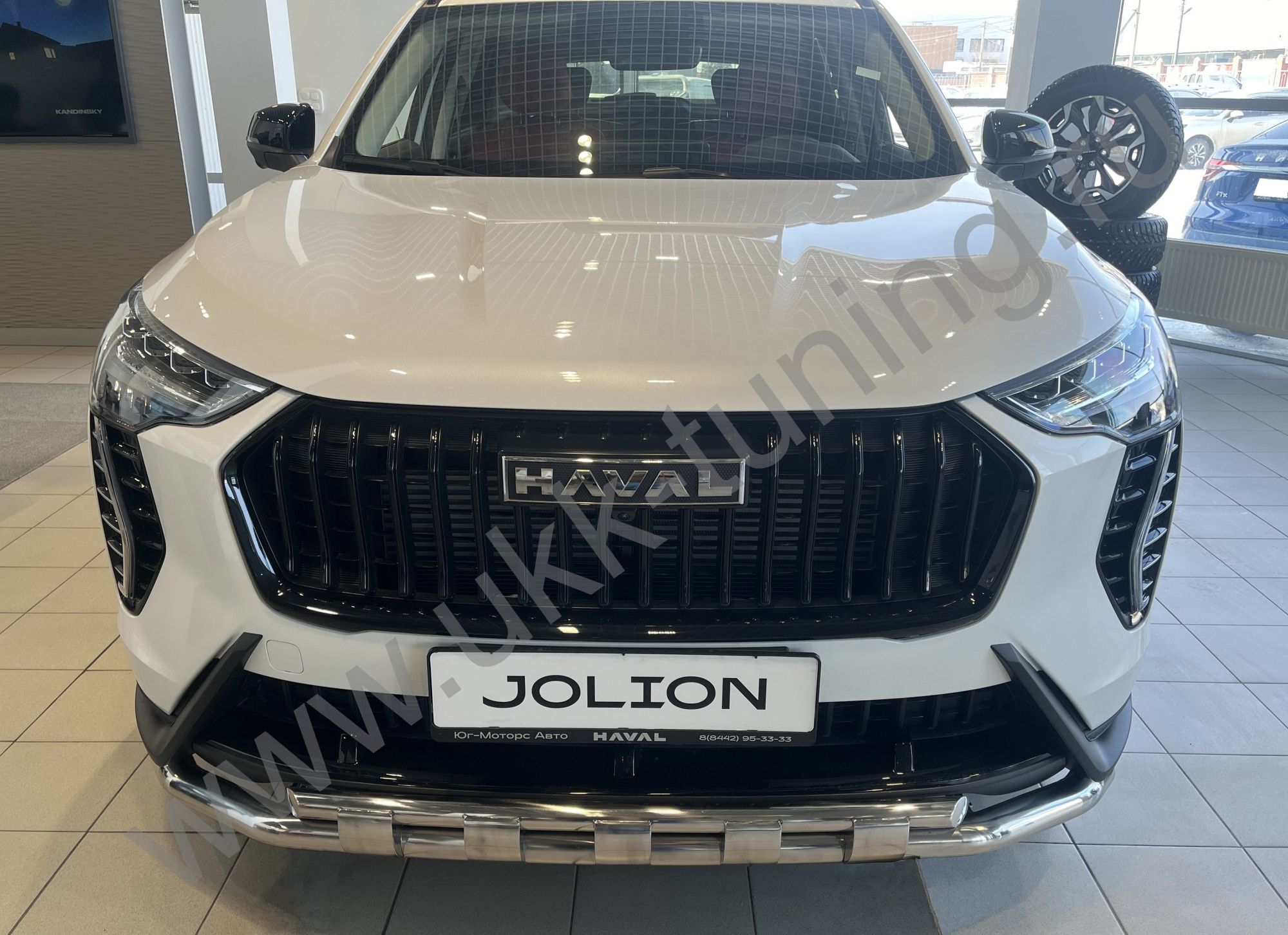 Защита переднего бампера двойная с перемычками Haval Jolion с 2024