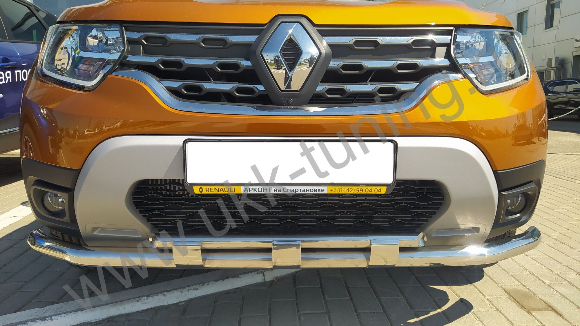 Защита переднего бампера Renault Duster c 2021 двойная с перемычками