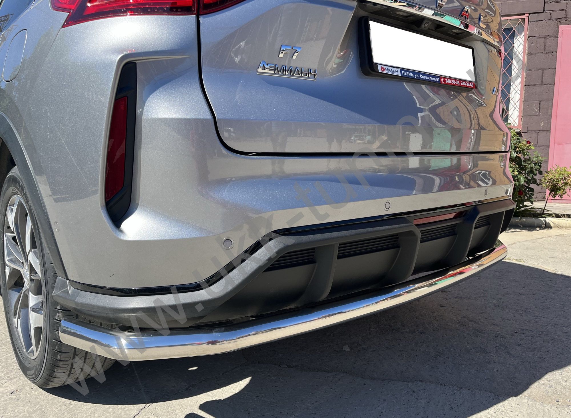 Защита заднего бампера угловая большая Haval F7 2022 Рестрайлинг Защита заднего бампера угловая большая Haval F7 2022 Рестрайлинг