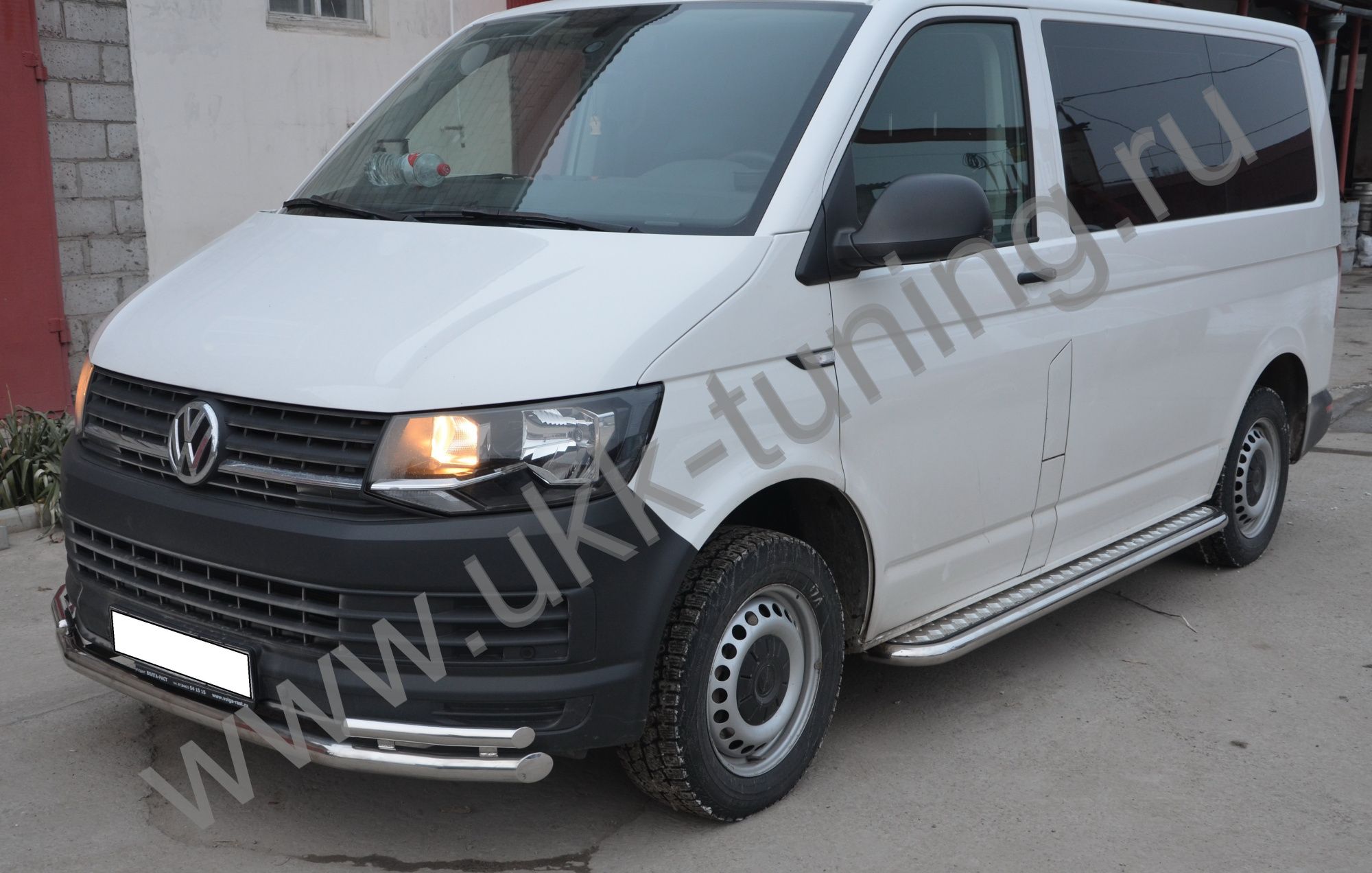 Защита переднего бампера двойная Volkswagen T6 с 2015-2021